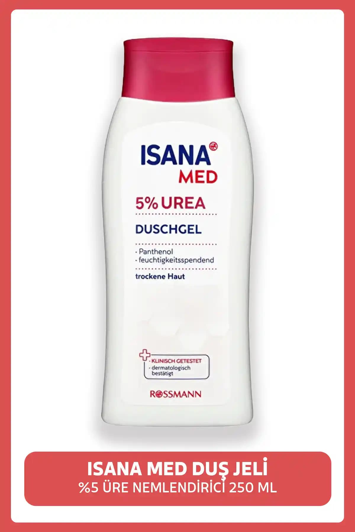 ISANA Med Duş Jeli %5 Ure: Hassas ve kuru ciltler için nemlendirici ve temizlik sağlayan ürün