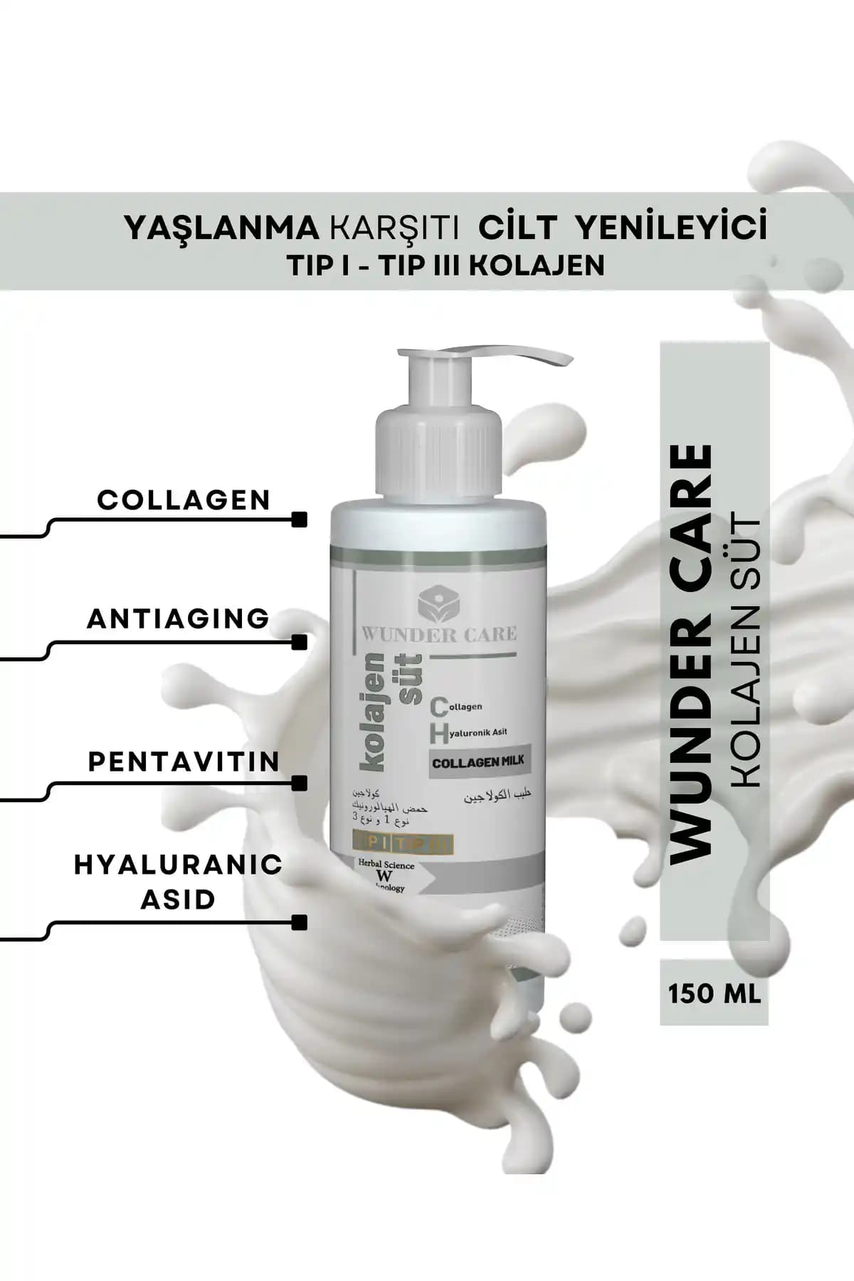 WUNDERCARE Kolajen Süt Yaşlanma Karşıtı ve Yenileyici Krem: Güçlü ve Pratik Cilt Bakımı Çözümü
