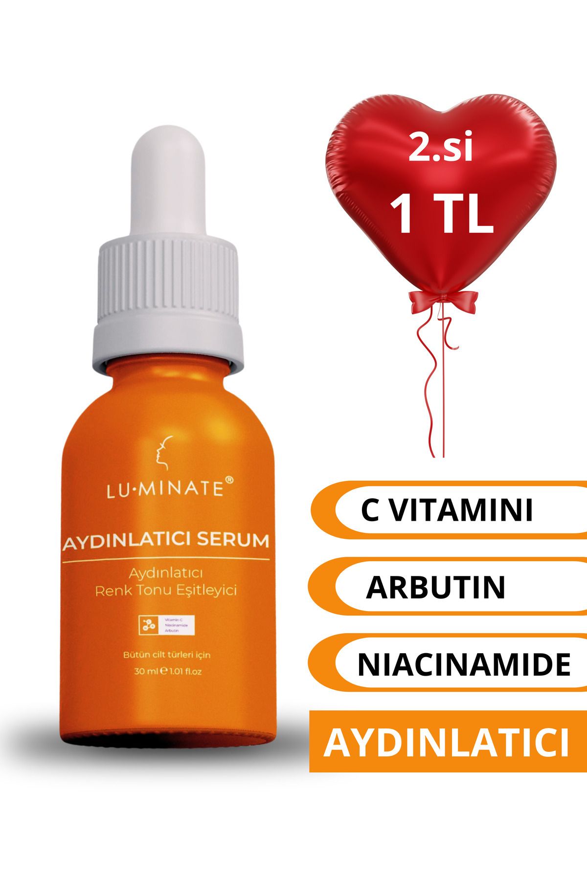 C Vitamini Serum Sivilce Ve Akne Karşıtı Aydınlatıcı Cilt Tonu Eşitleyici Niacinamide