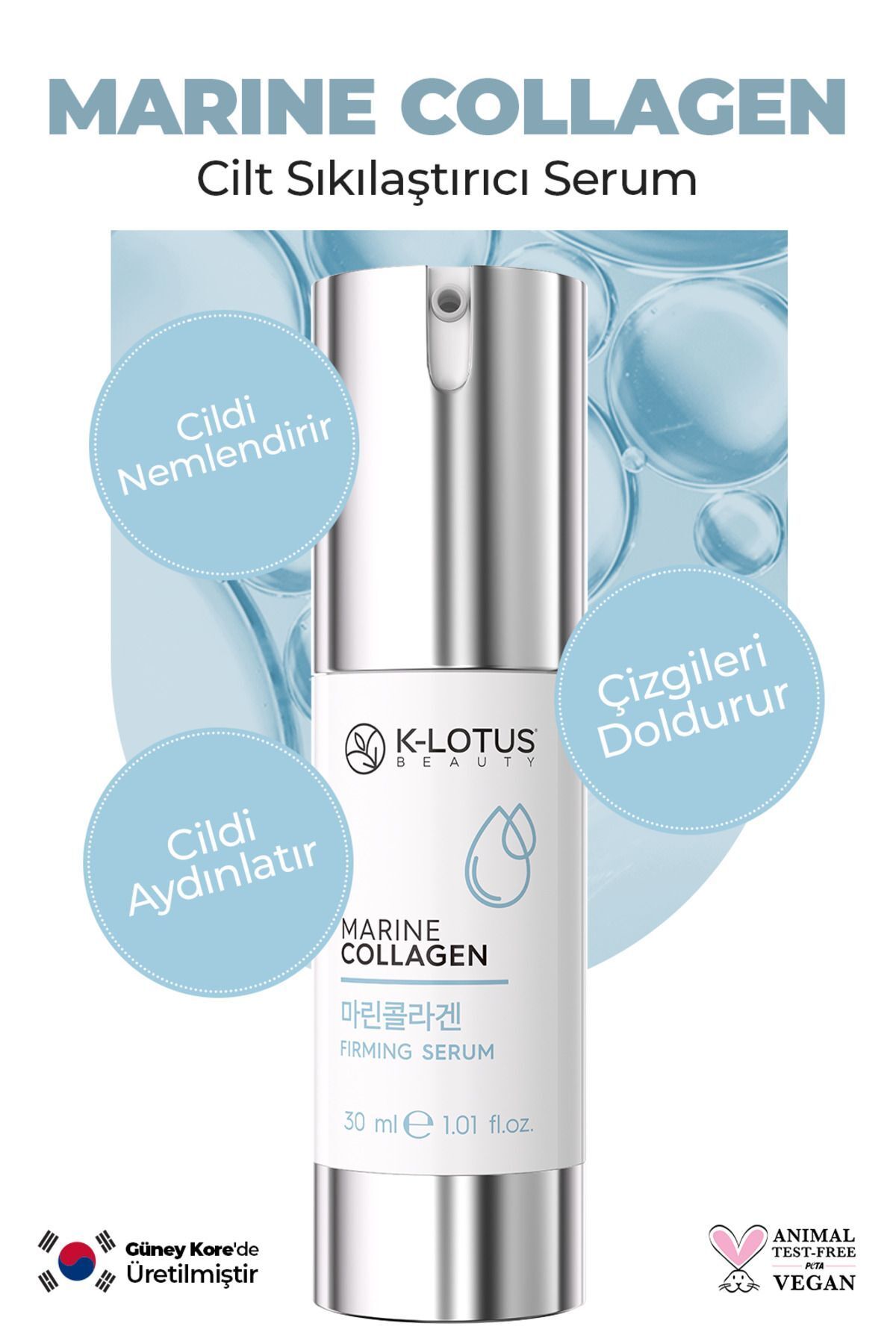 Marine Collagen Gözenek Sıkılaştırıcı, Aydınlatıcı Ve Kırışıklık Karşıtı Cilt Serumu 30 ml