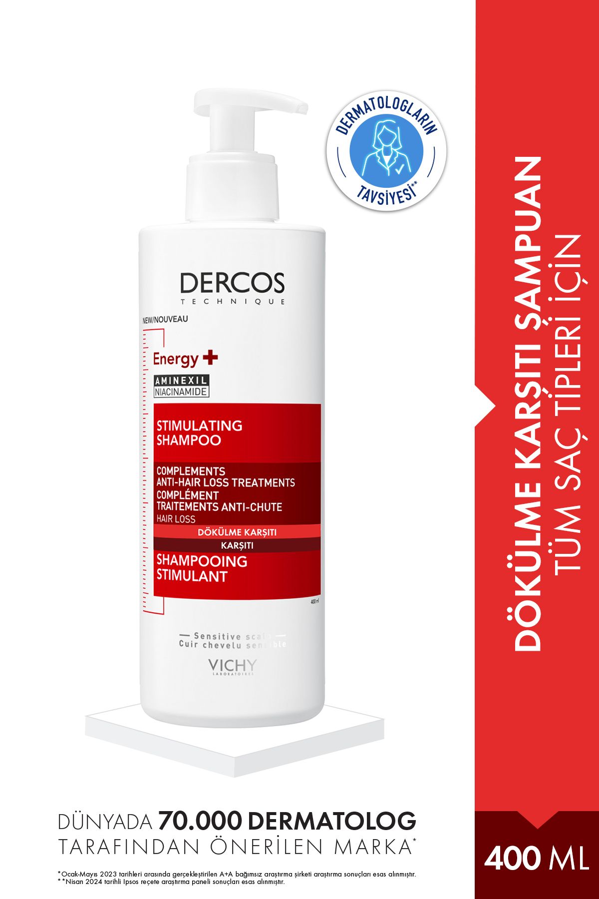 Dercos Energisant 400 ml Saç Dökülmesine Karşı Şampuan