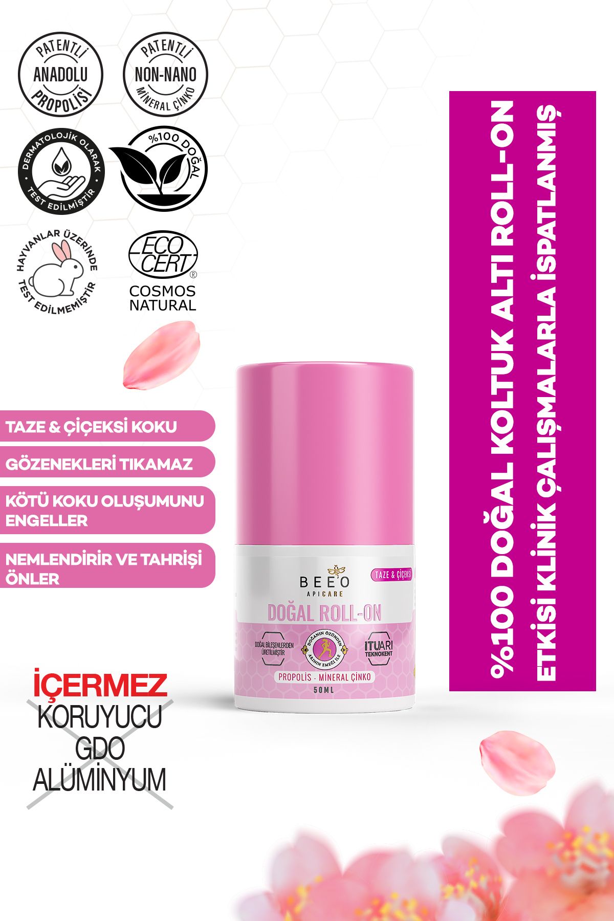 Propolis Pudrasız Kadın Roll-on Deodorant 50 ml