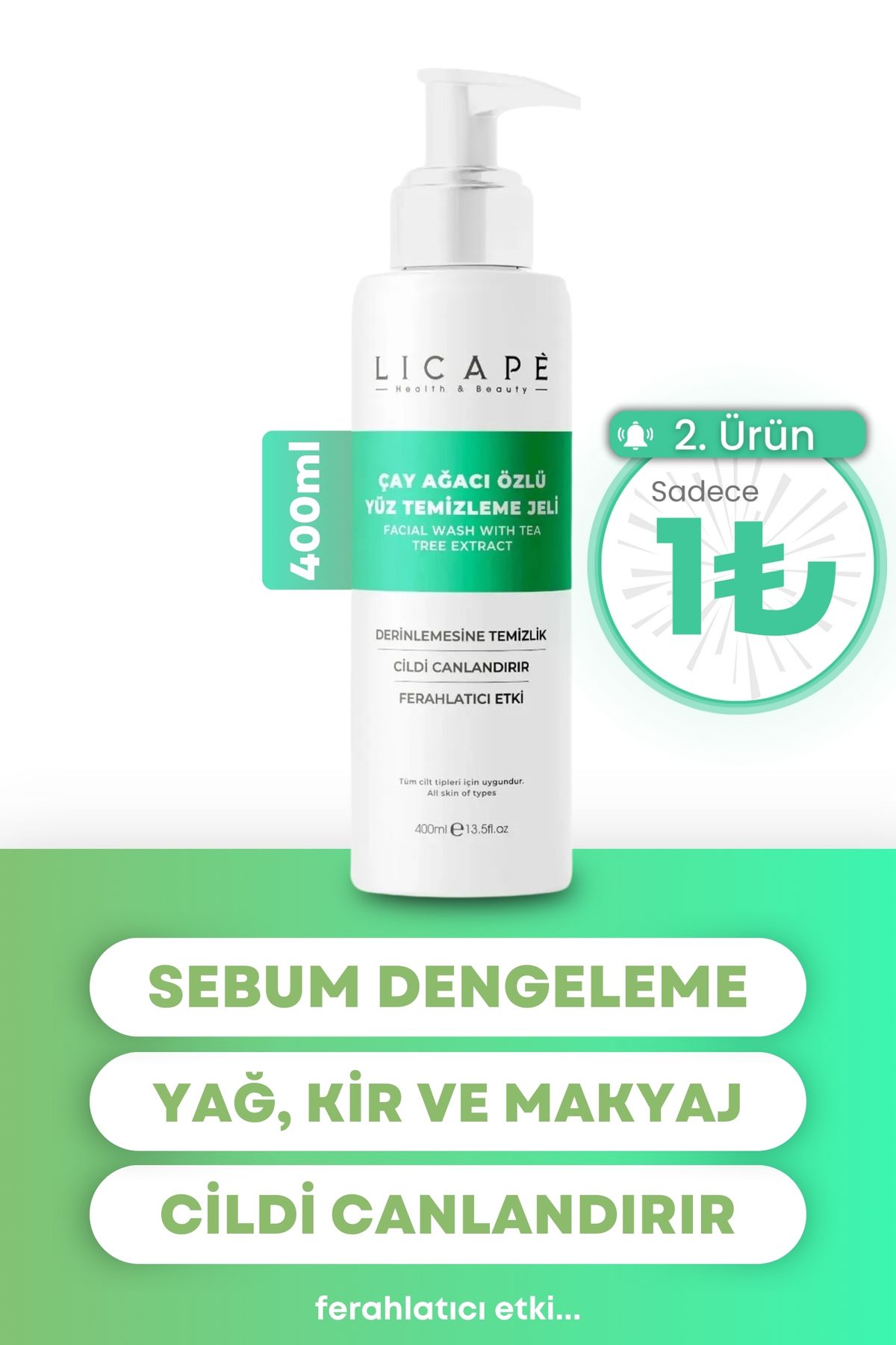 Çay Ağacı Özlü Yüz Temizleme Jeli 400ml