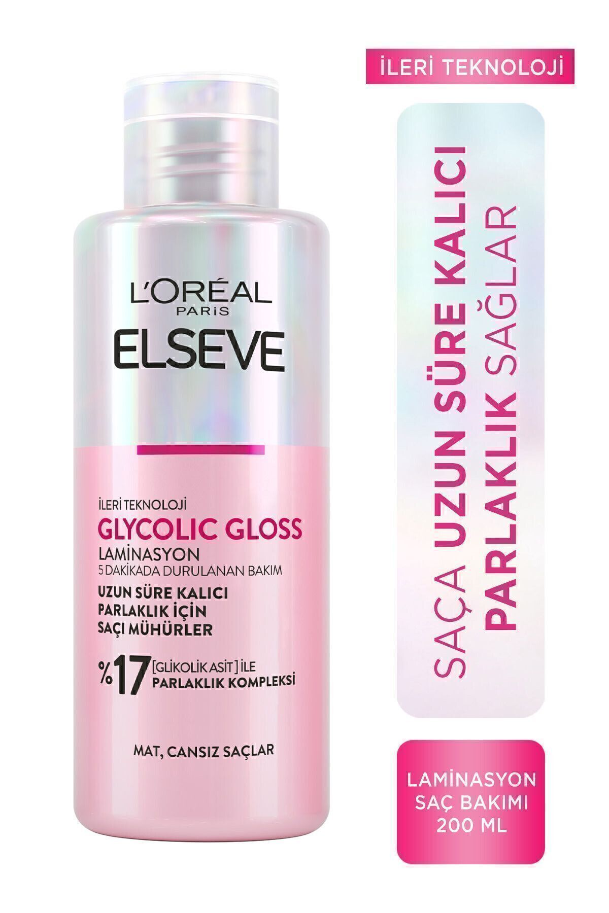 Glycolic Gloss Parlaklığı Saça Mühürleyen Laminasyon 5 Dakikada Durulanan Bakım 200ml