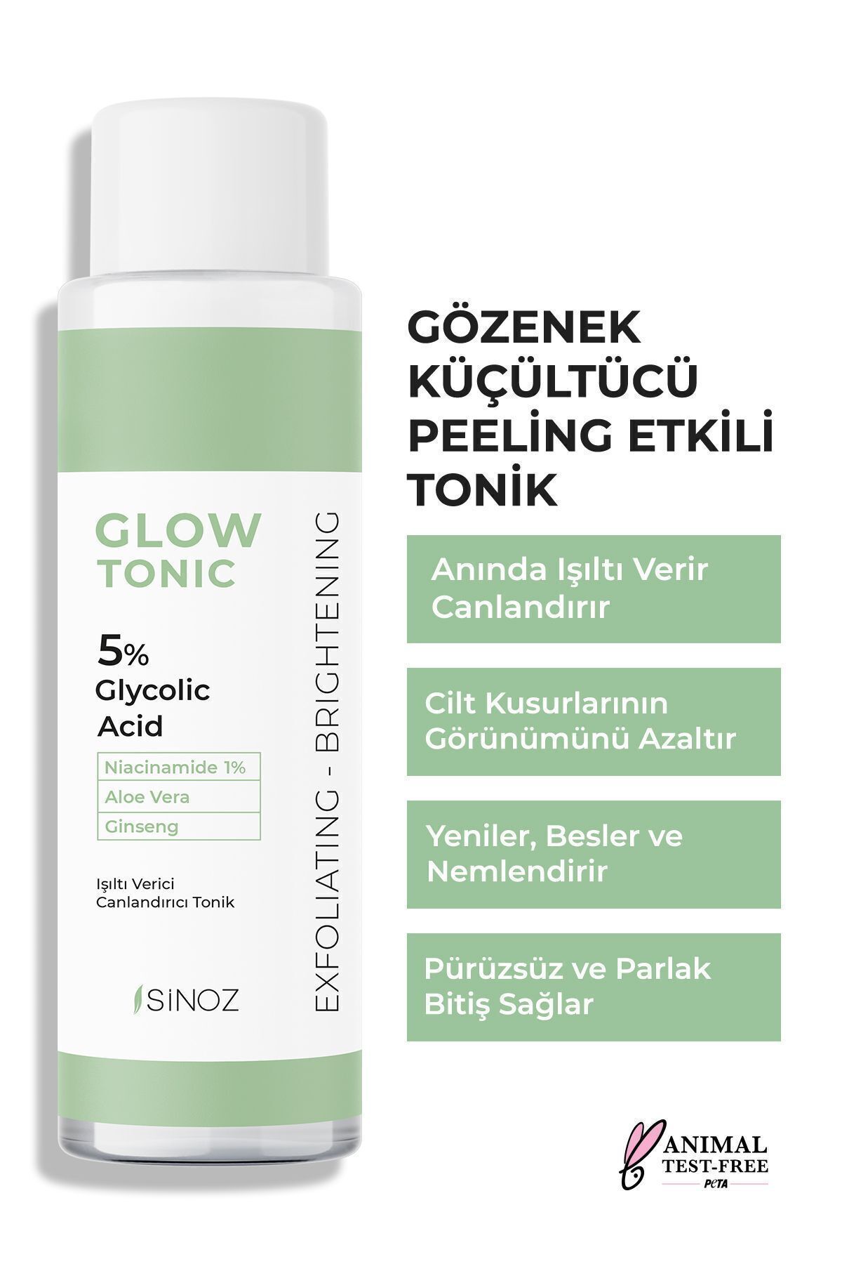 Gözenek Sıkılaştırıcı Arındırıcı Canlandırıcı Peeling Etkili Glow Tonik Glycolic Acid %5 200 ml