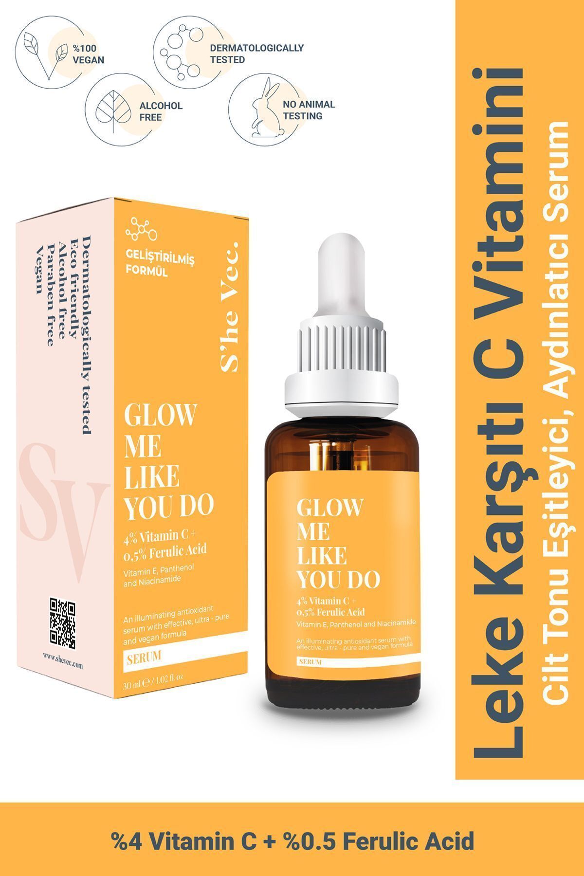 GLOW ME LIKE YOU DO - Aydınlatıcı ve Cilt Tonu Eşitleyici Leke Karşıtı C Vitamini Serum 30ml