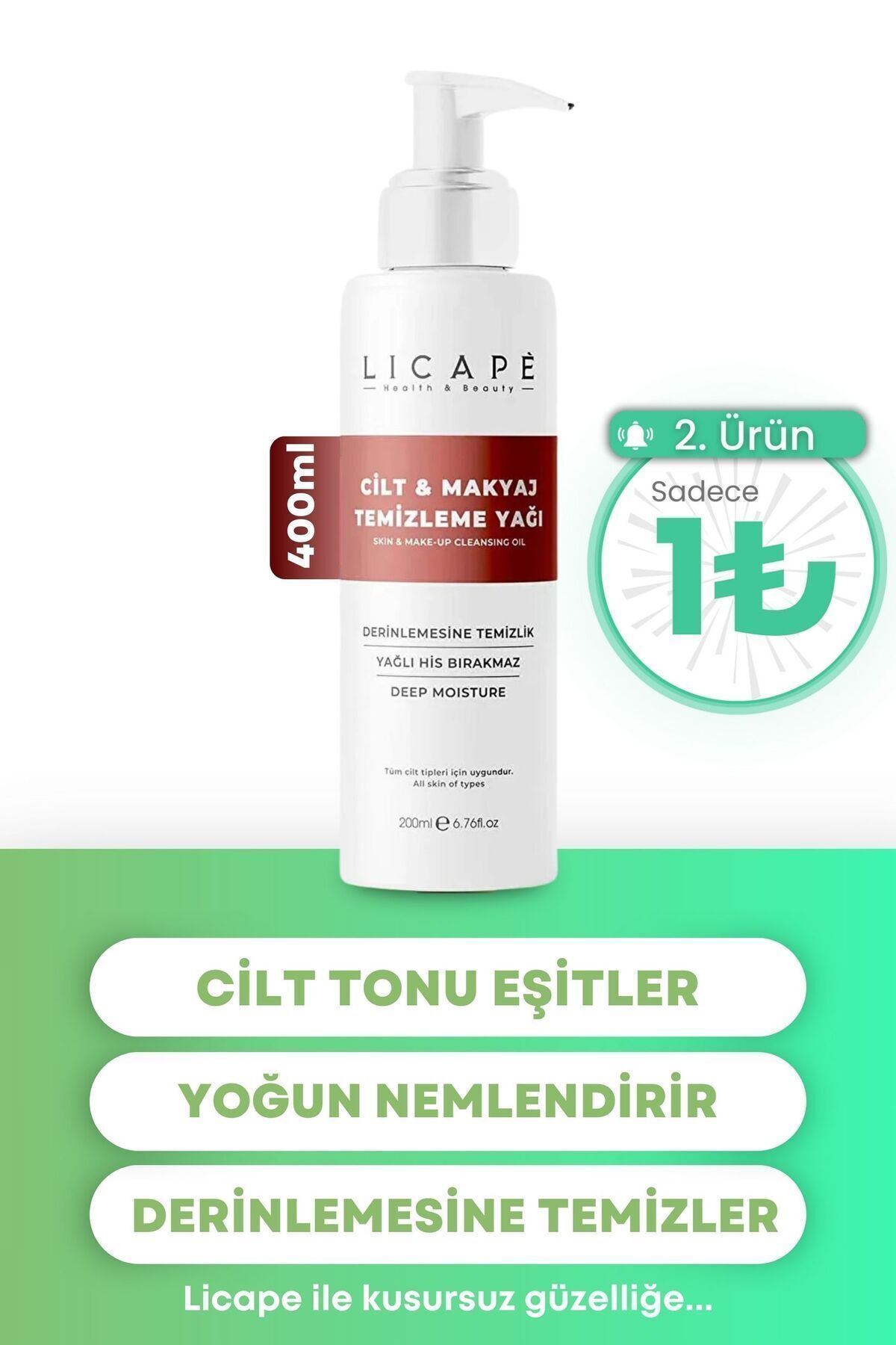 İki Aşamalı Cilt Ve Makyaj Temizleme Yağı 400 ml