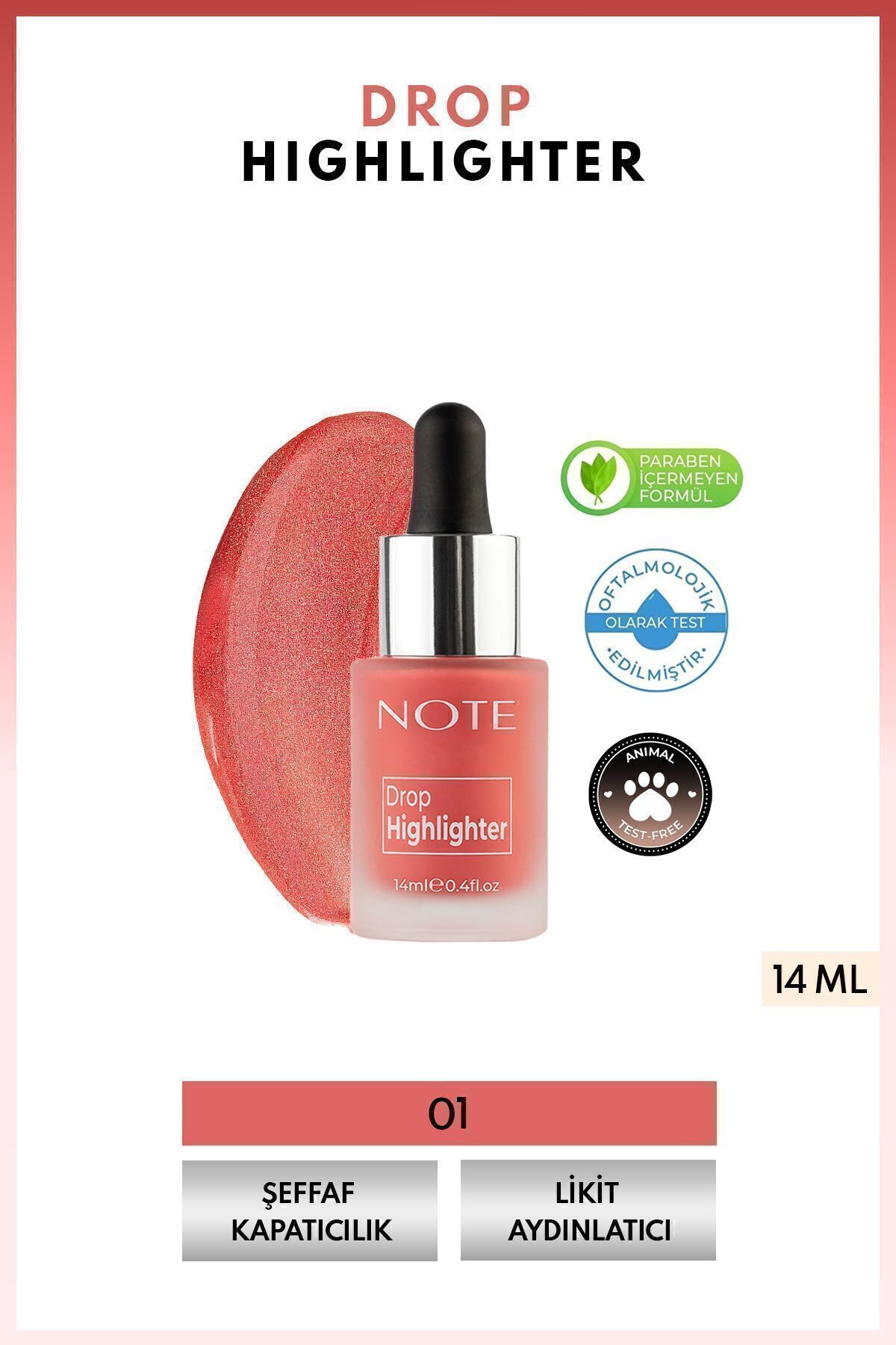 Drop Highlighter 01 Pearl Rose Işıltılı Likit Aydınlatıcı