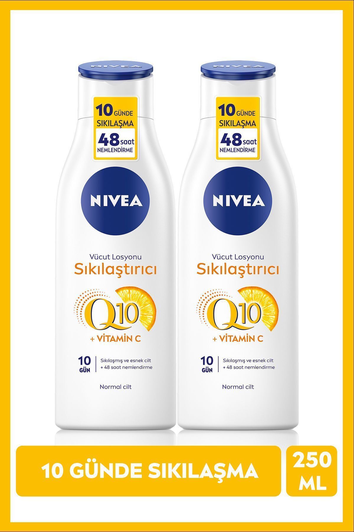 Q10 Sıkılaştırıcı Vücut Losyonu ,10Günde Sıkı Cilt, C Vitamini, Vücut Nemlendirici, 250ml X2Adet