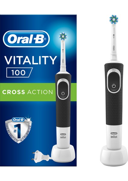 Oral-B D100 Vitality Cross Action Şarjlı Diş Fırçası - Siyah