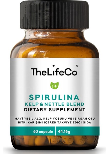 TheLifeCo Spirulina, Kelp&Nettle 60 Kapsül