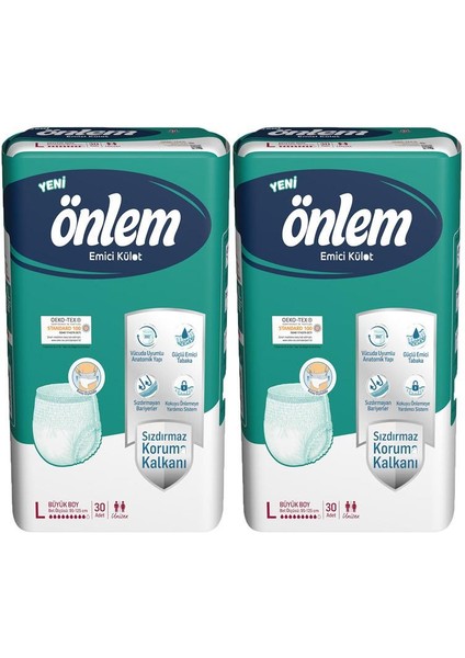 Önlem Önlem Yetişkin Emici Külot Bezi Büyük Boy ( Large ) 30 Adet X 2 'Li Paket