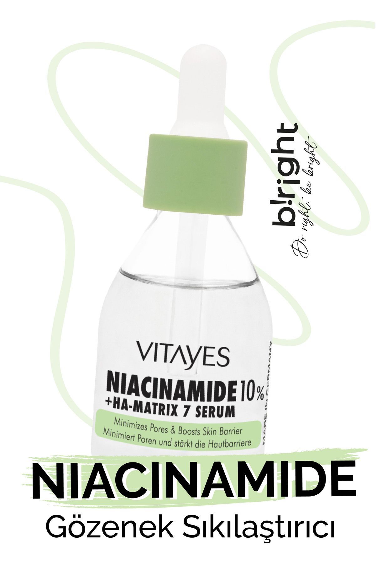 Gözenek Sıkılaştırıcı Niacinamide %10 Ve Hyalüronik Asit Cilt Bariyeri Güçlendirici Cilt Serumu