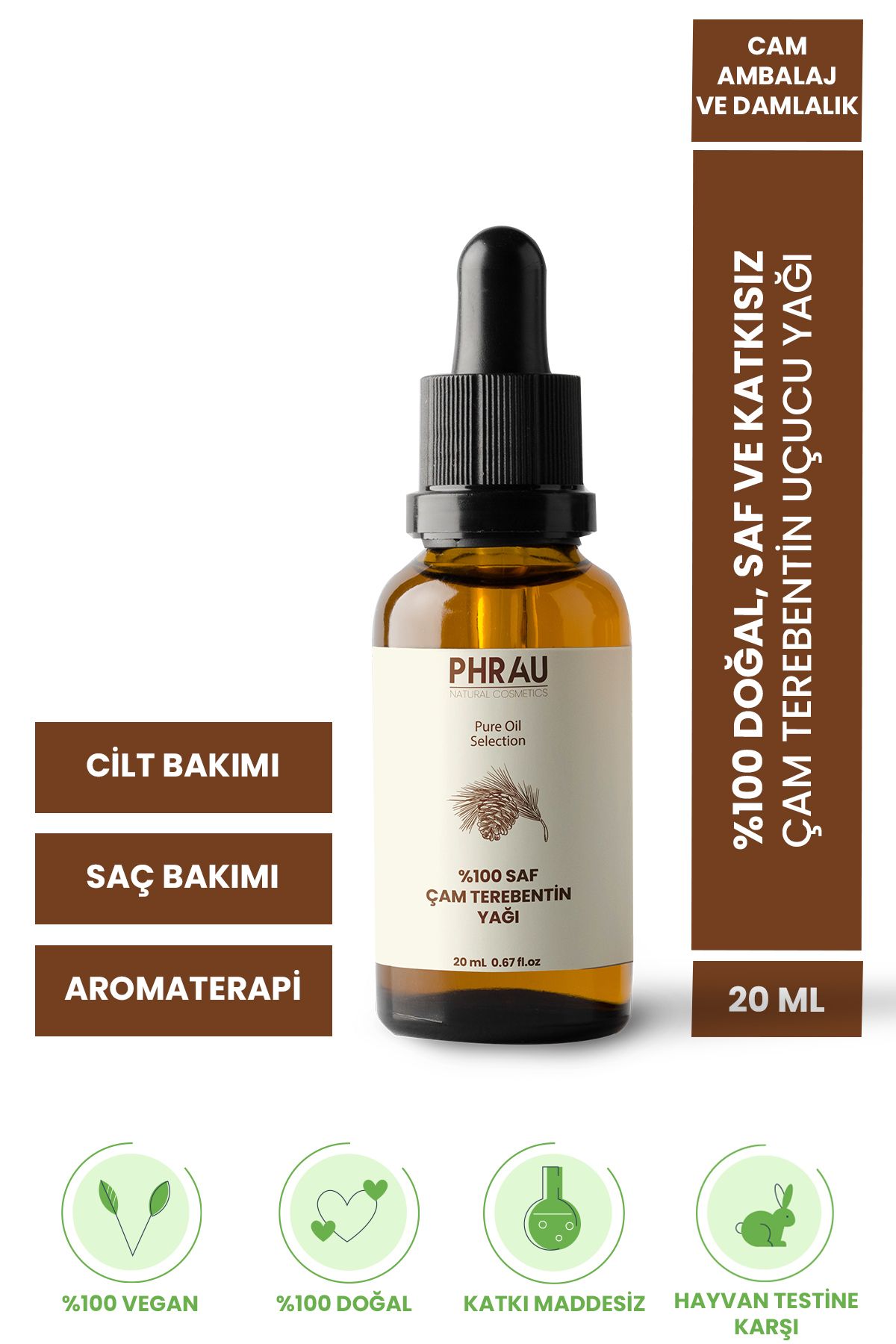 %100 Saf Ve Doğal Çam Terebentin Uçucu Yağı 20 ml