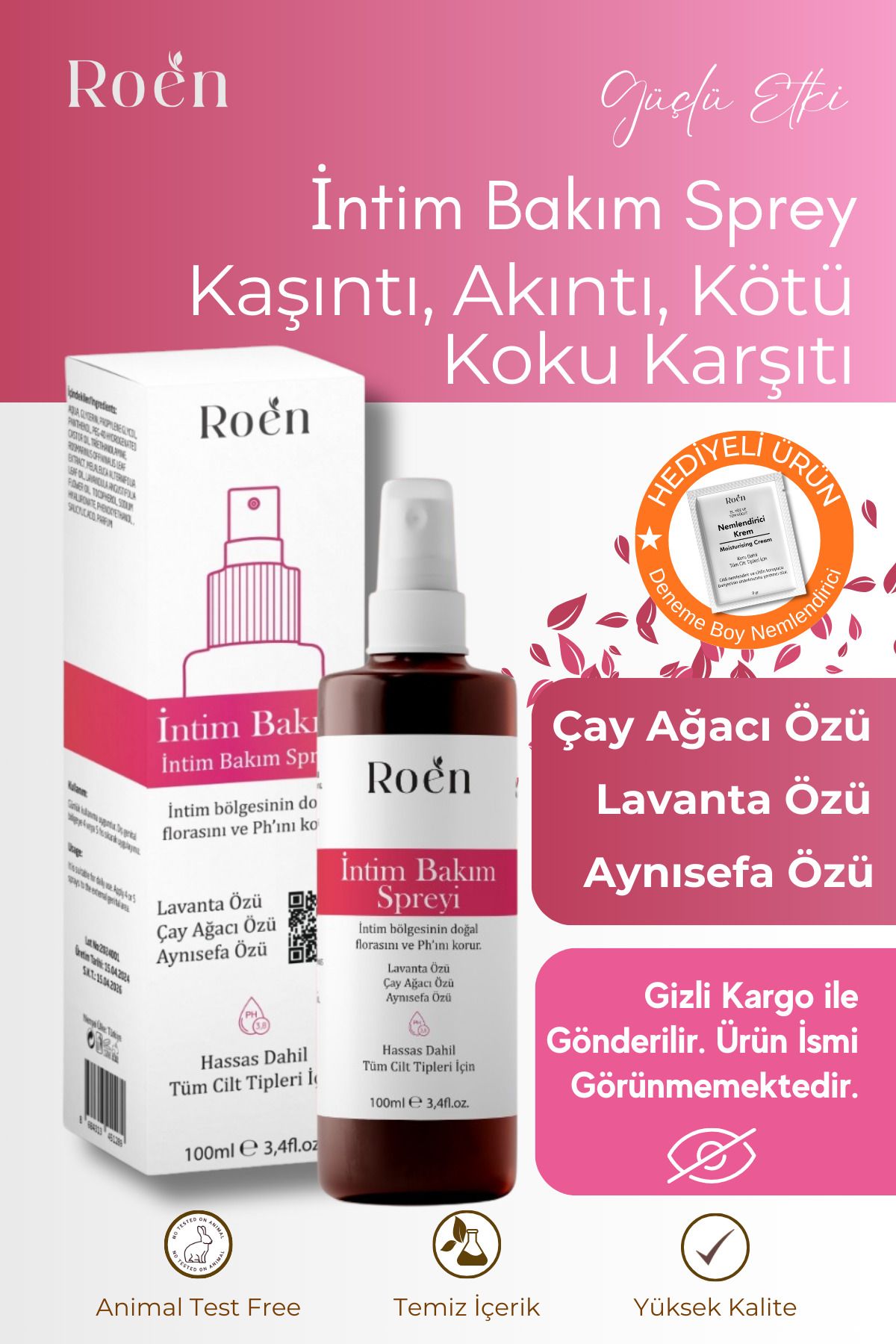 Genital Bölge Koku Giderme, Kaşıntı, Akıntı ve Mantar İntim Spreyi ph 3.8 100 ml