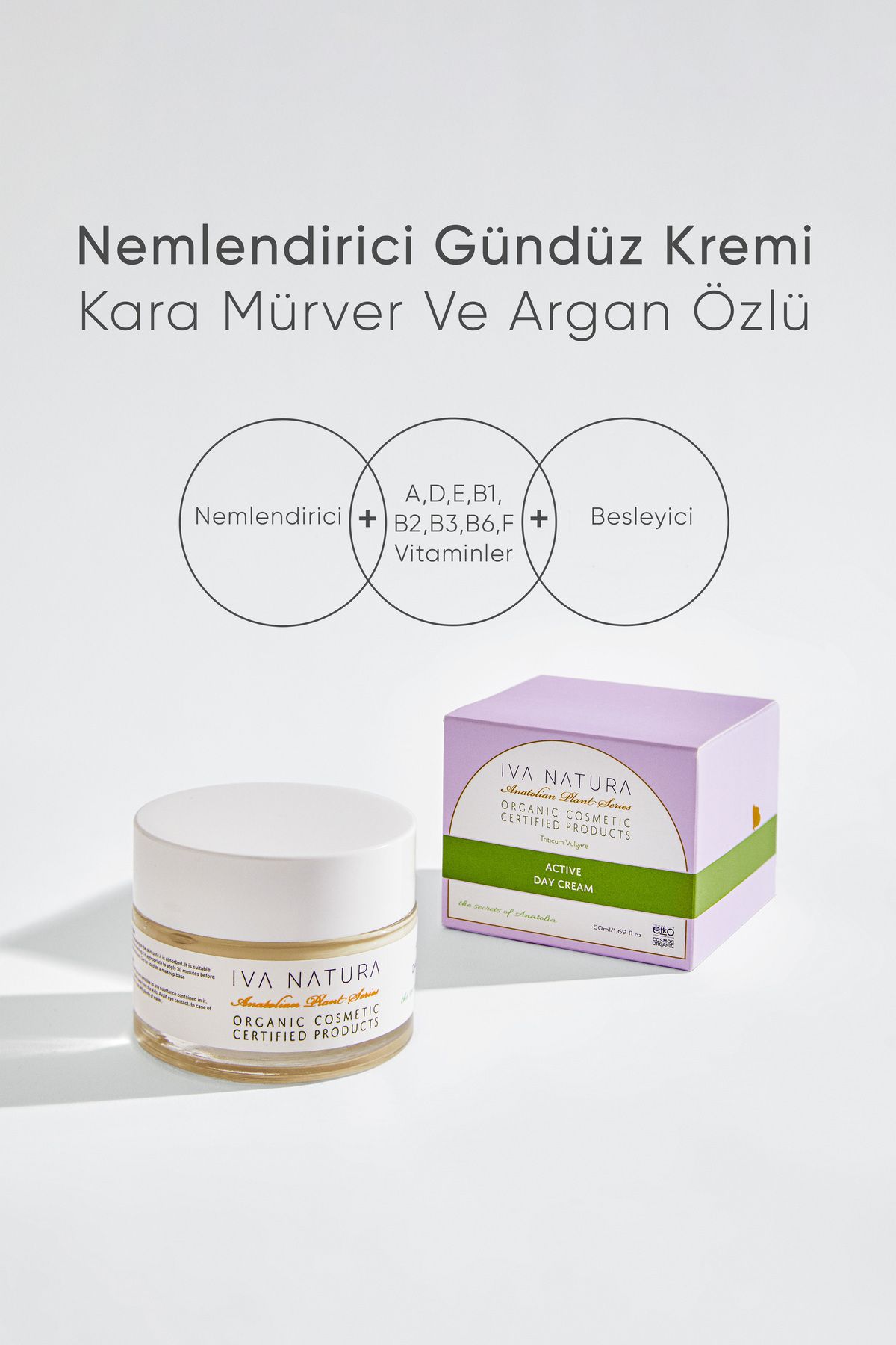 Nemlendirici Gündüz Kremi Kara Mürver Ve Argan Özlü 50ml