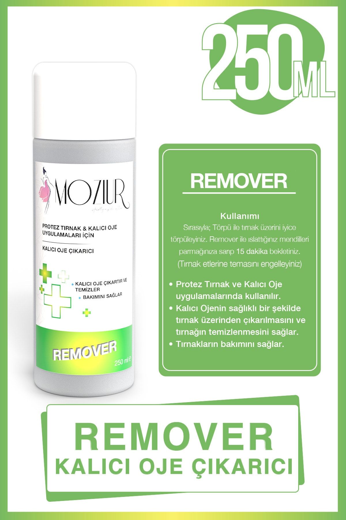 Remover Kalıcı Oje Çıkarıcı Sıvı 250 ml