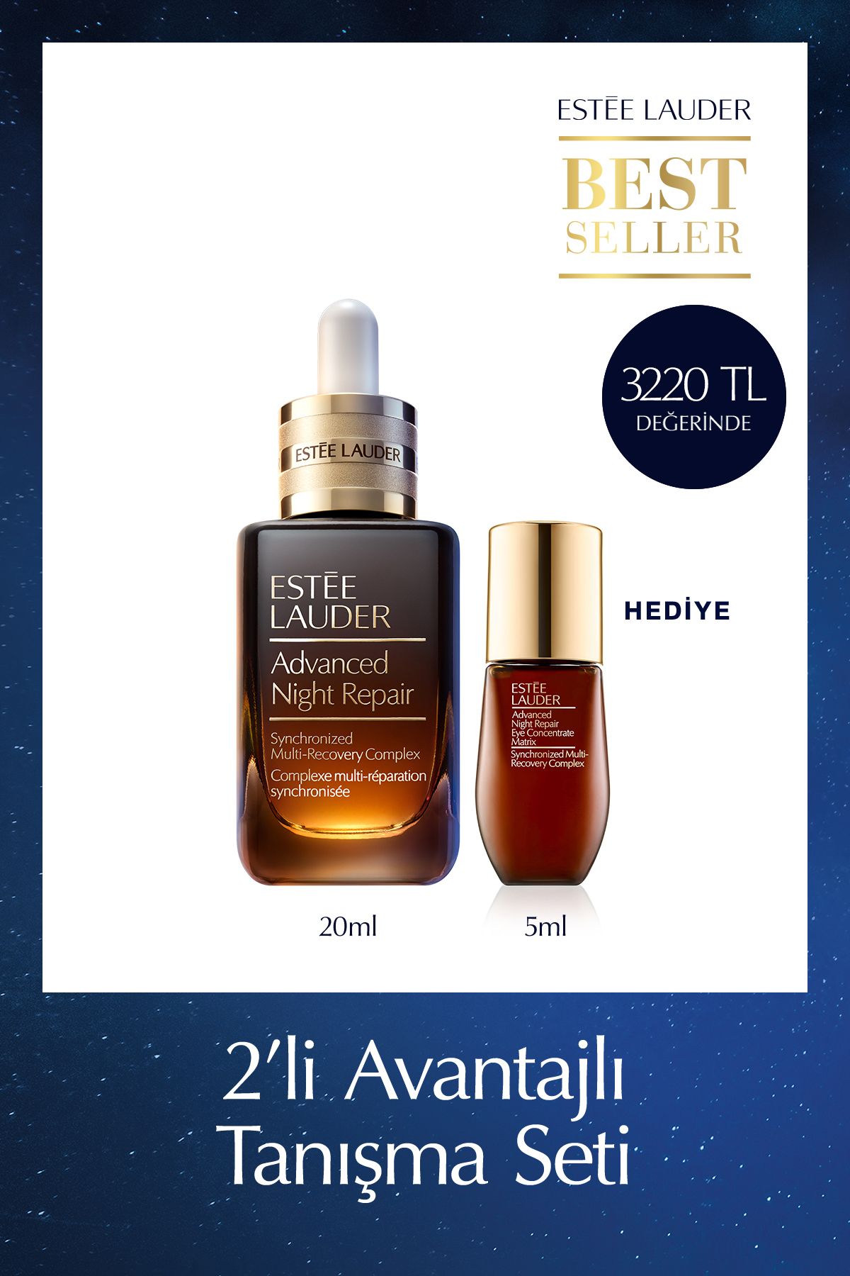 Cilt Bakım Seti - Advanced Night Repair Serum 20ml + Eye Matrix Göz Kremi 5ml, Hyalüronik Asit