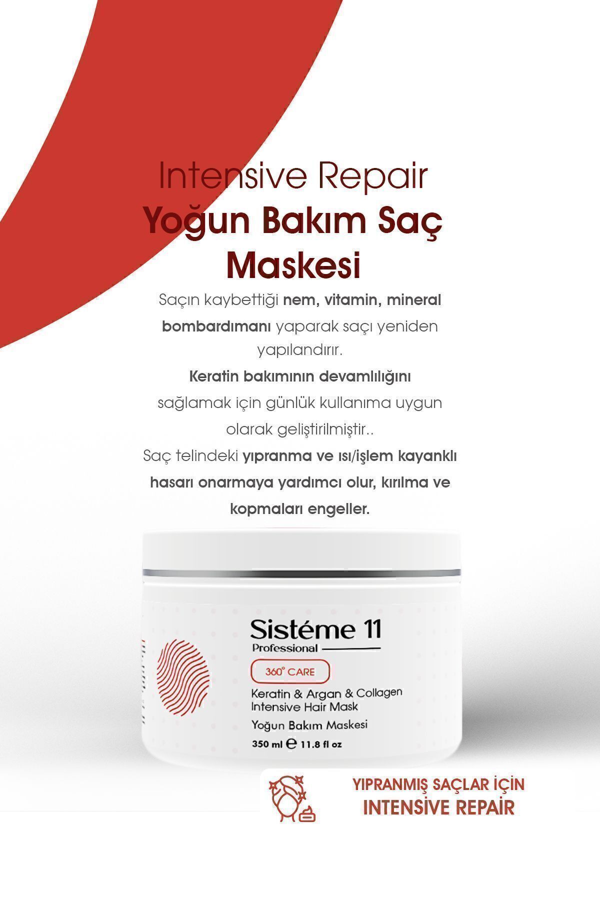 Yıpranmış Saçlar Için Intensive Repair Yoğun Bakım Maskesi 350 ml 8684091004202