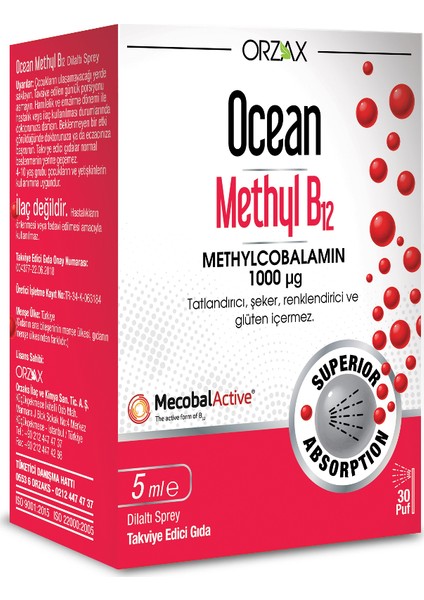 Orzax Ocean Methyl B12 1000 mg 5 ml