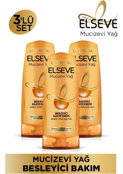 L'Oréal Paris Elseve 6 Mucizevi Yağ Besleyici Bakım Kremi 360 ml 3'lü Set 