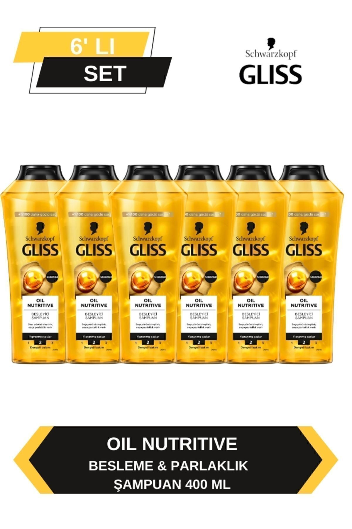 Gliss Oil Nutritive Şampuan 400ml x 6'lı Set