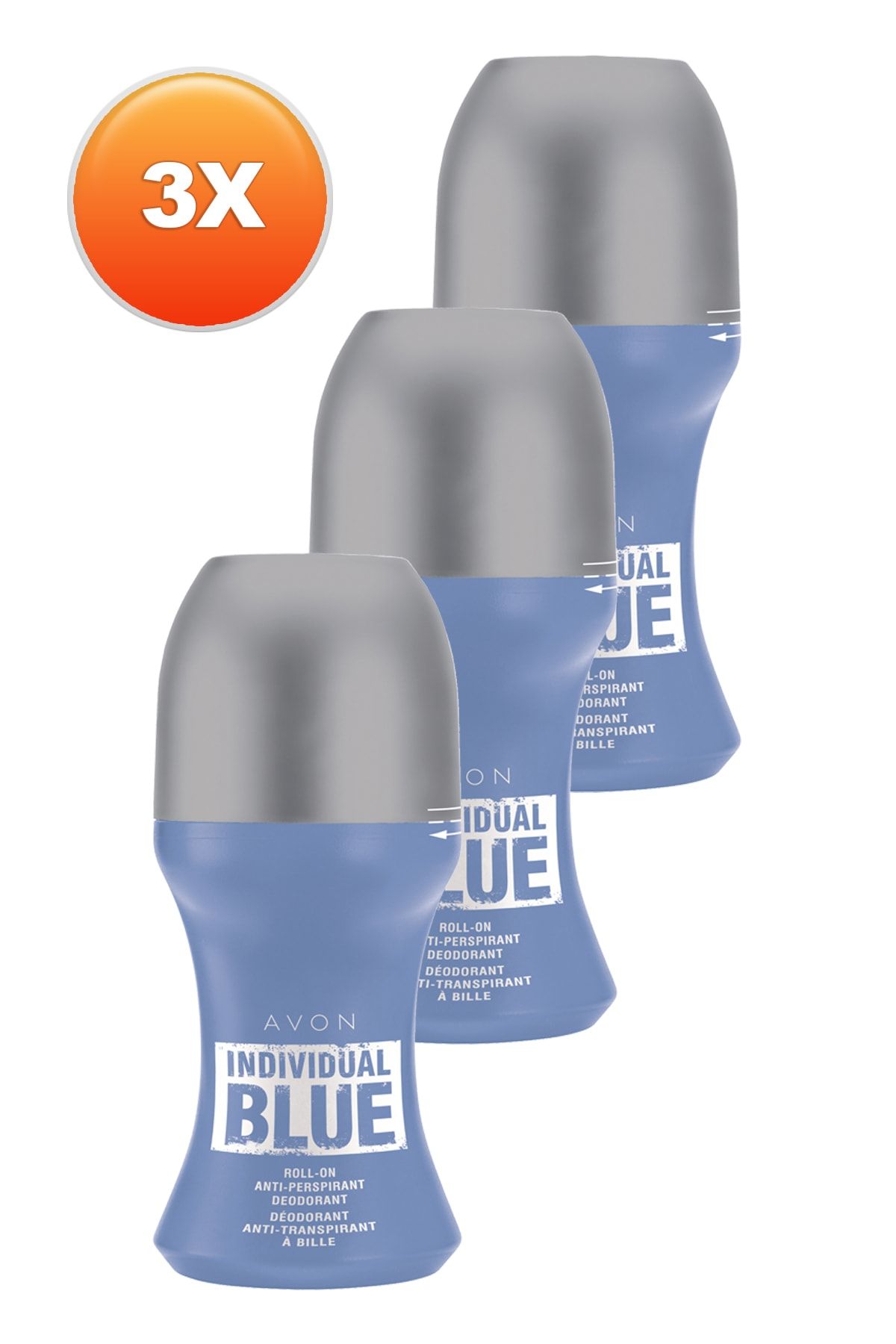 Avon Individual Blue Erkek Rollon 50 Ml. Üçlü Set