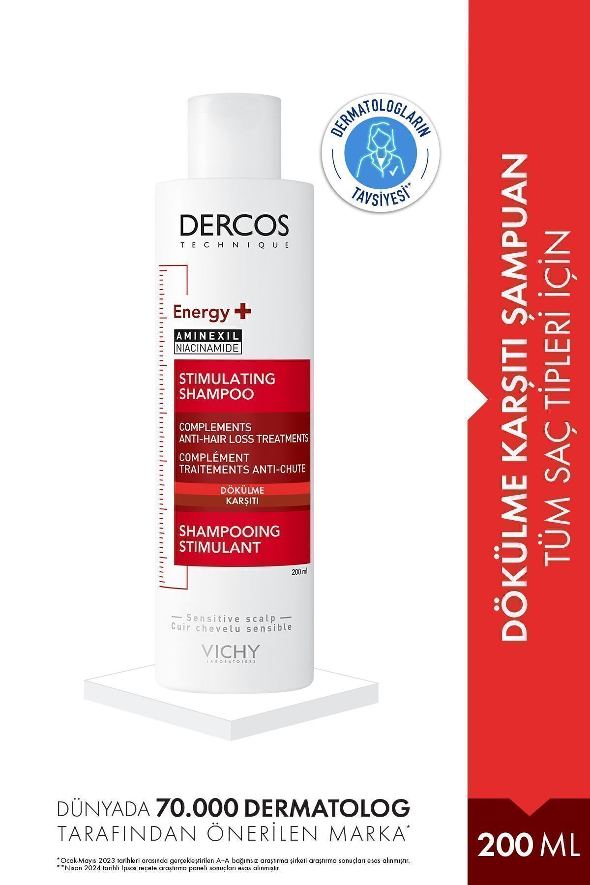 Vichy Dercos Energy Saç Dökülmesine Karşı Güçlendirici & Hacim Veren Şampuan 200 ml