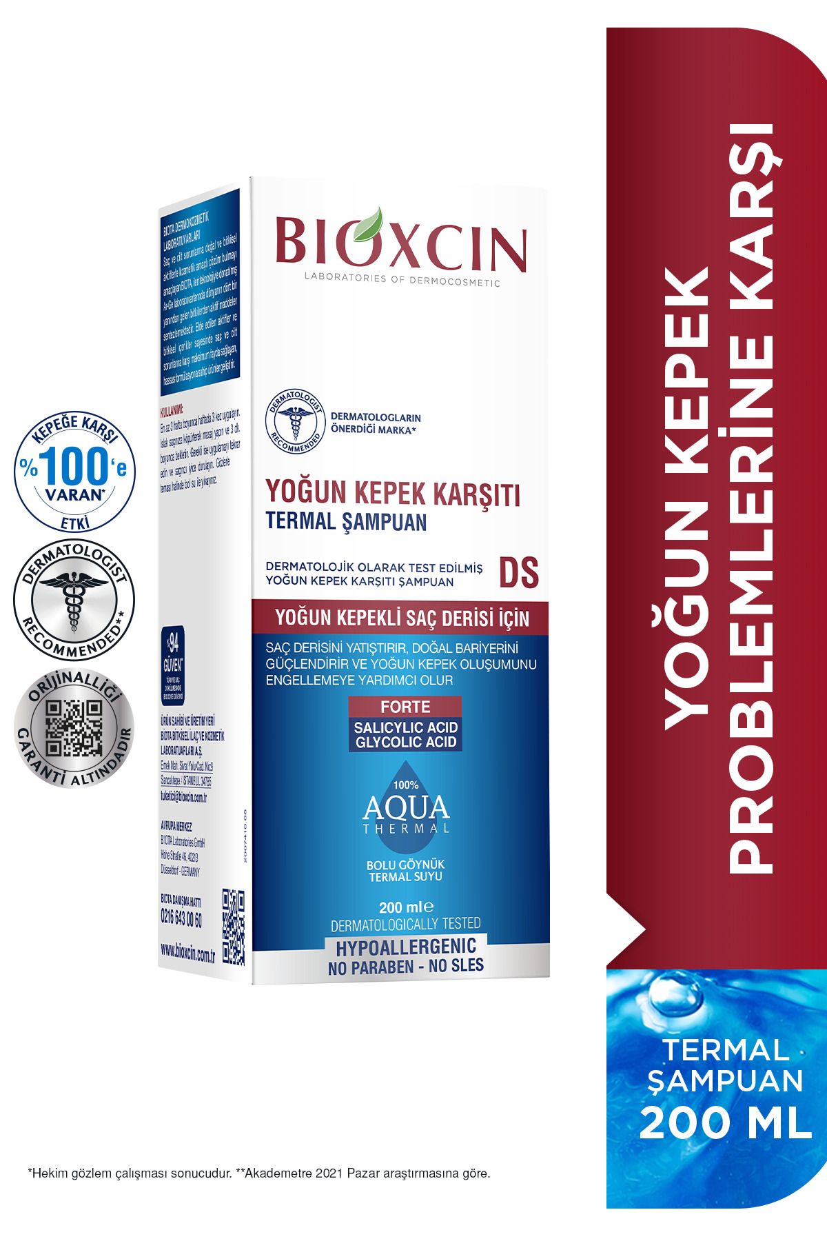 Bioxcin Aqua Thermal Yoğun Kepek Karşıtı Şampuan Ds 200 ml Kepek Kaşıntı Pullanma Karşıtı