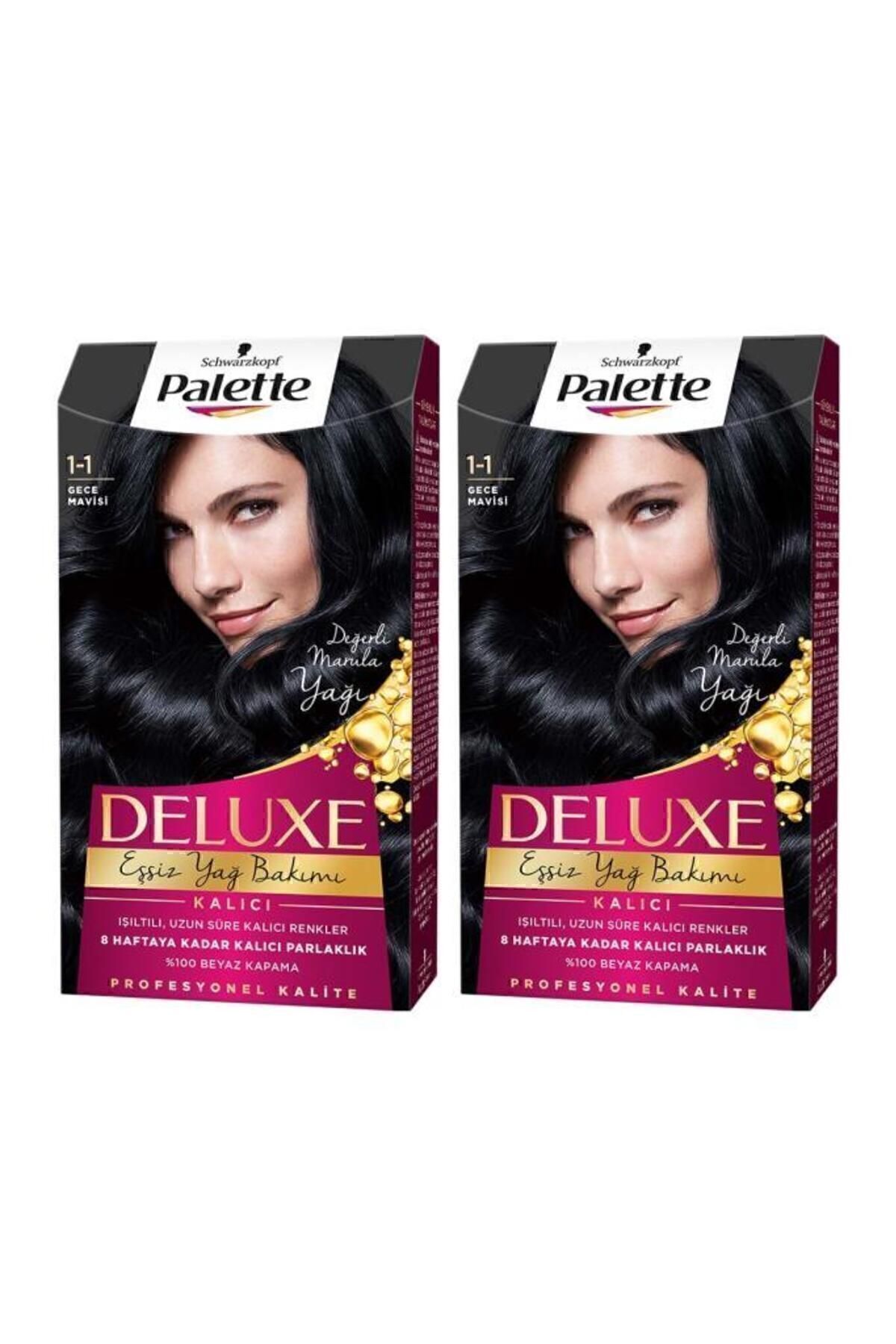 Palette Deluxe 1-1 Gece Mavisi X 2 Adet Saç Boyası