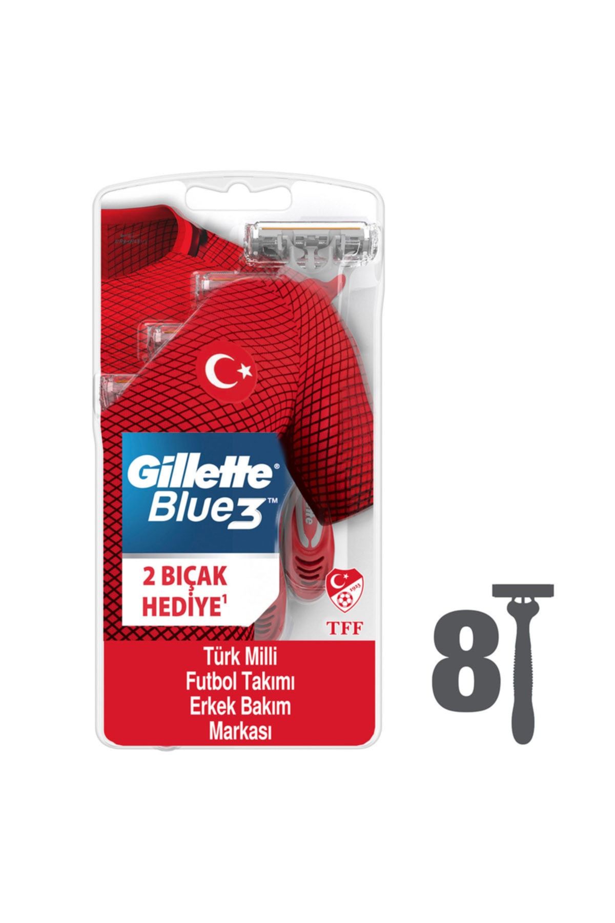 Gillette Blue3 Milli Takım Özel Paketi 8'li Tıraş Bıçağı