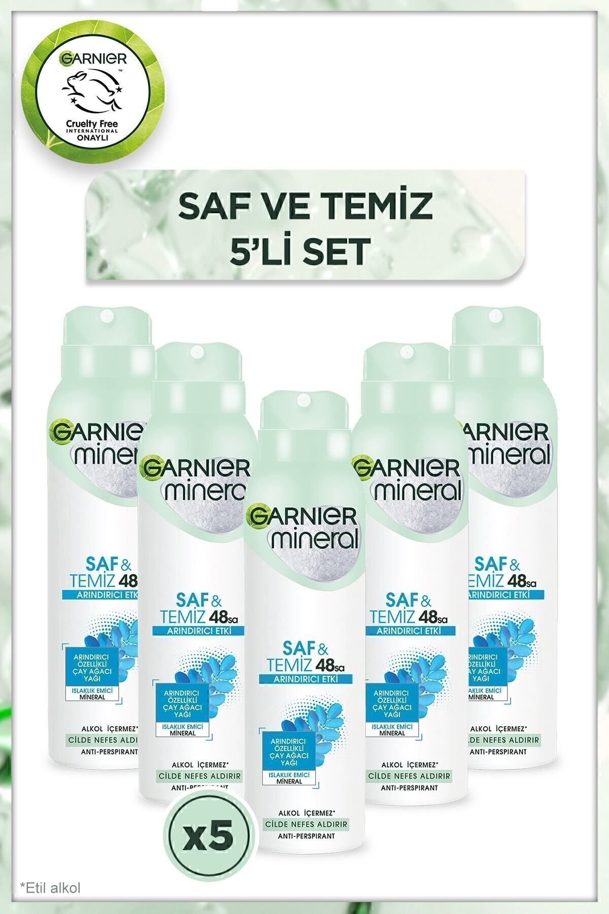 Garnier Mineral Saf&Temiz Sprey Deodorant 5'li Set