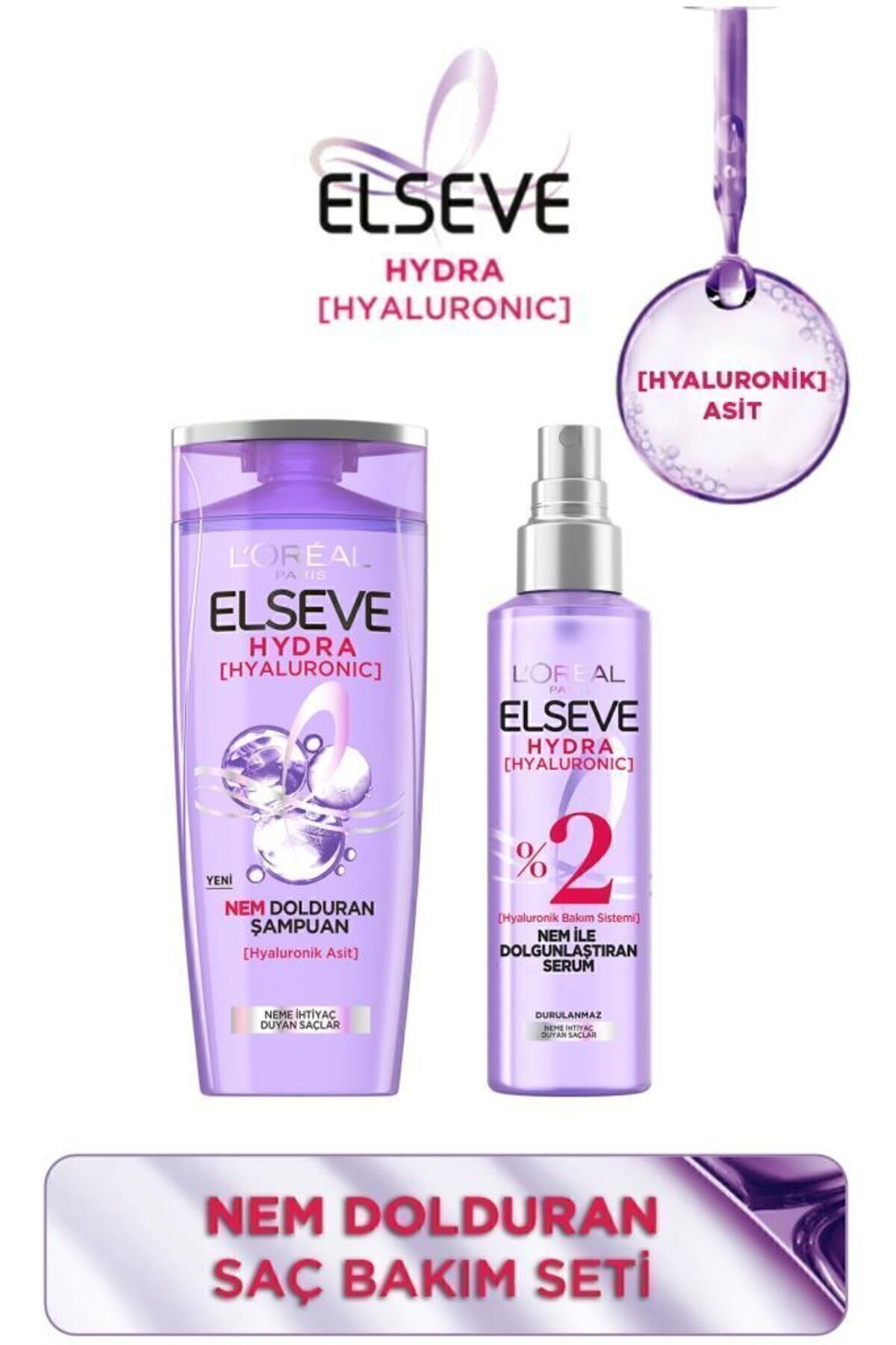 Elseve Hydra [hyaluronic] Nem Dolduran Şampuan 360ml Nem İle Dolgunlaştıran Serum 150ml Seti