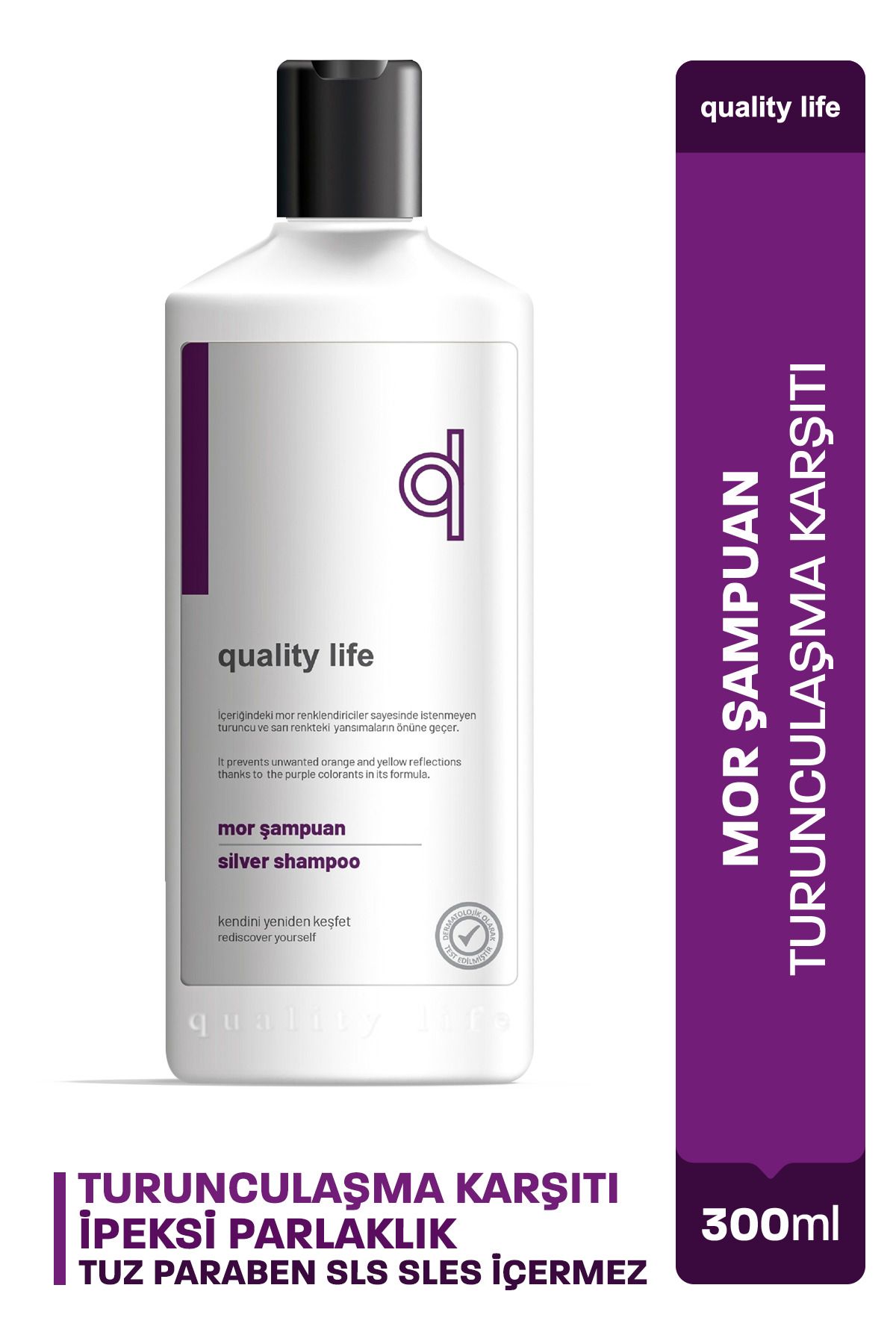 Quality Life Ql Turunculaşma Karşıtı Mor Şampuan 300 ml - Silver Şampuan - İpeksi Parlaklık Platin Sarı Saçlara