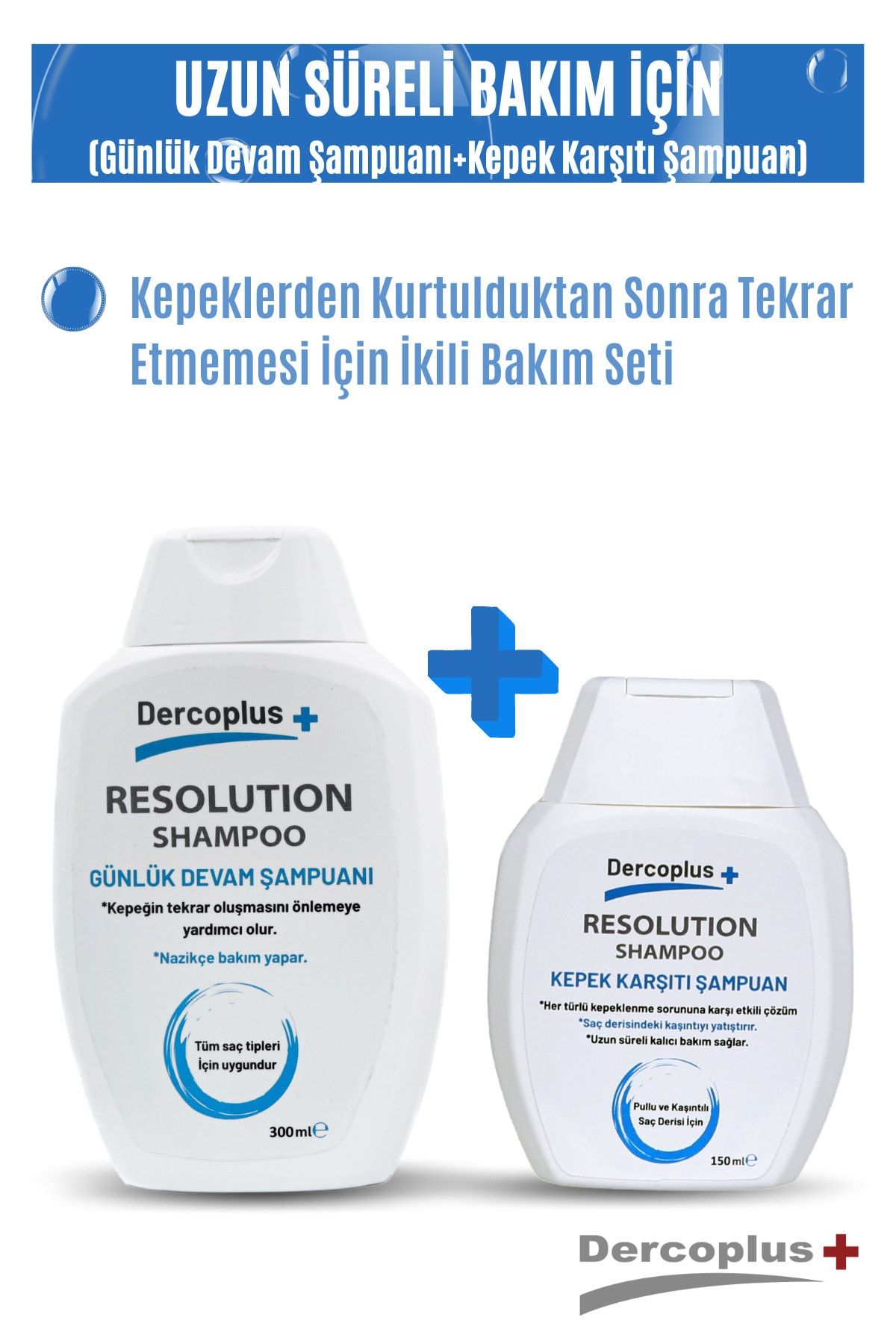 DERCOPLUS Resolution Kepek Karşıtı (150 Ml) Ve Günlük Bakım Şampuanı (300 Ml)