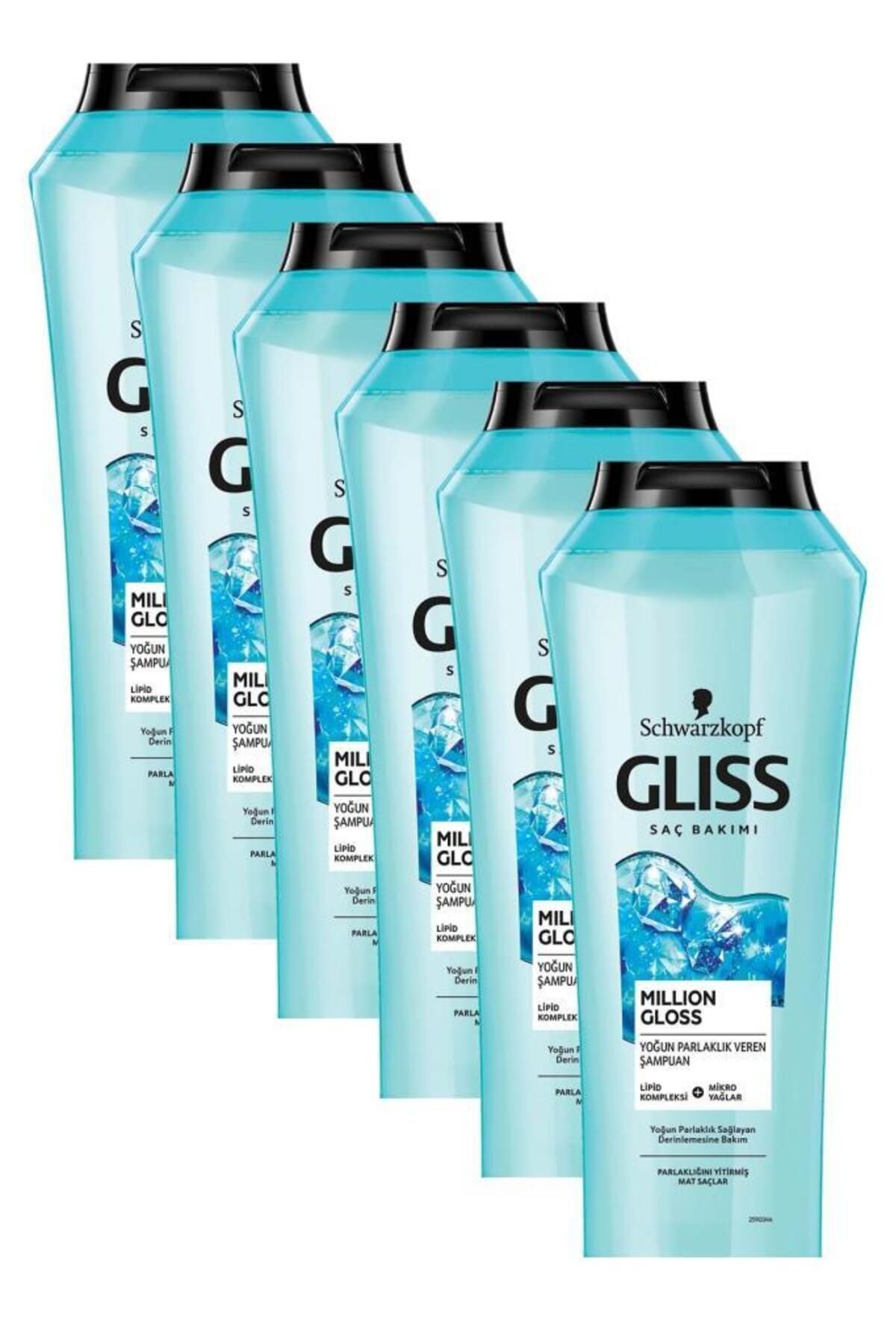 Gliss Million Gloss Yoğun Parlaklık Veren Şampuan 500 ml X 6 Adet