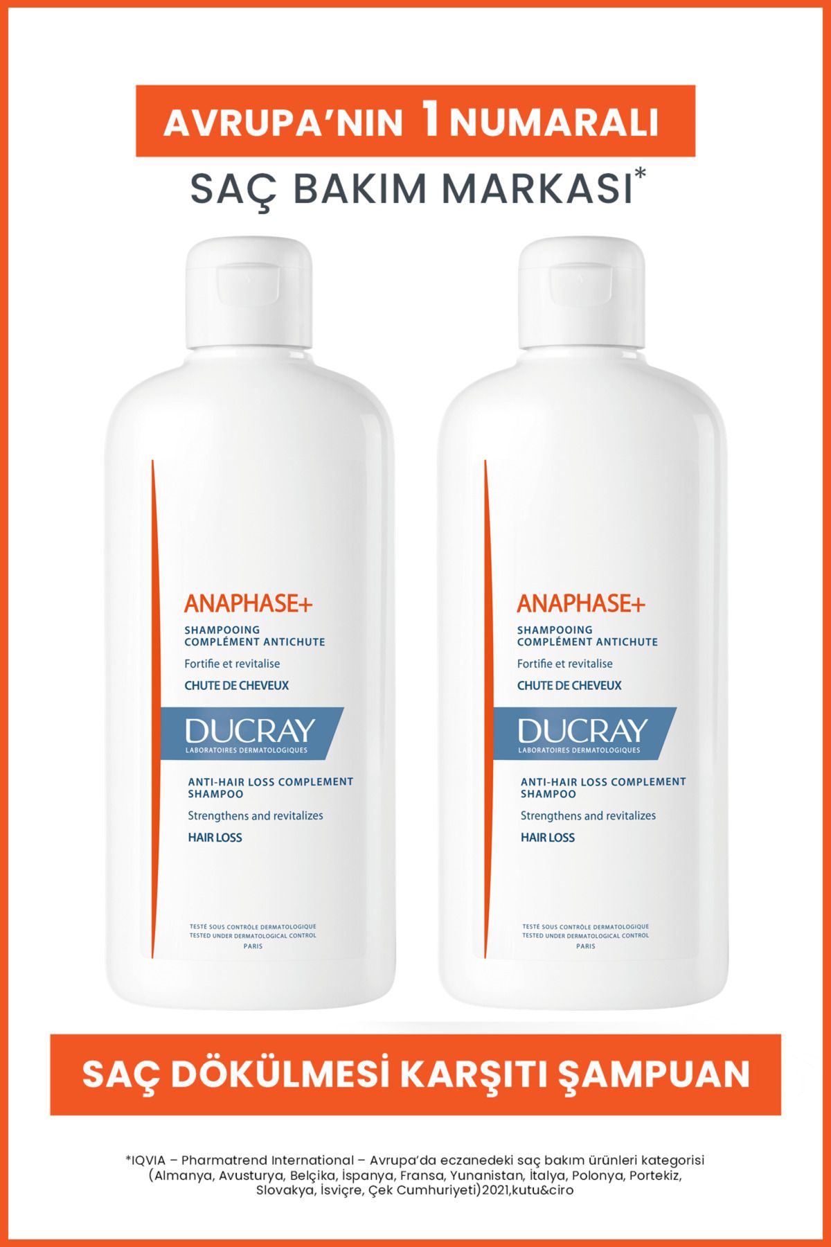 Ducray Anaphase Saç Dökülmesi Karşıtı Şampuan 400 ml X 2