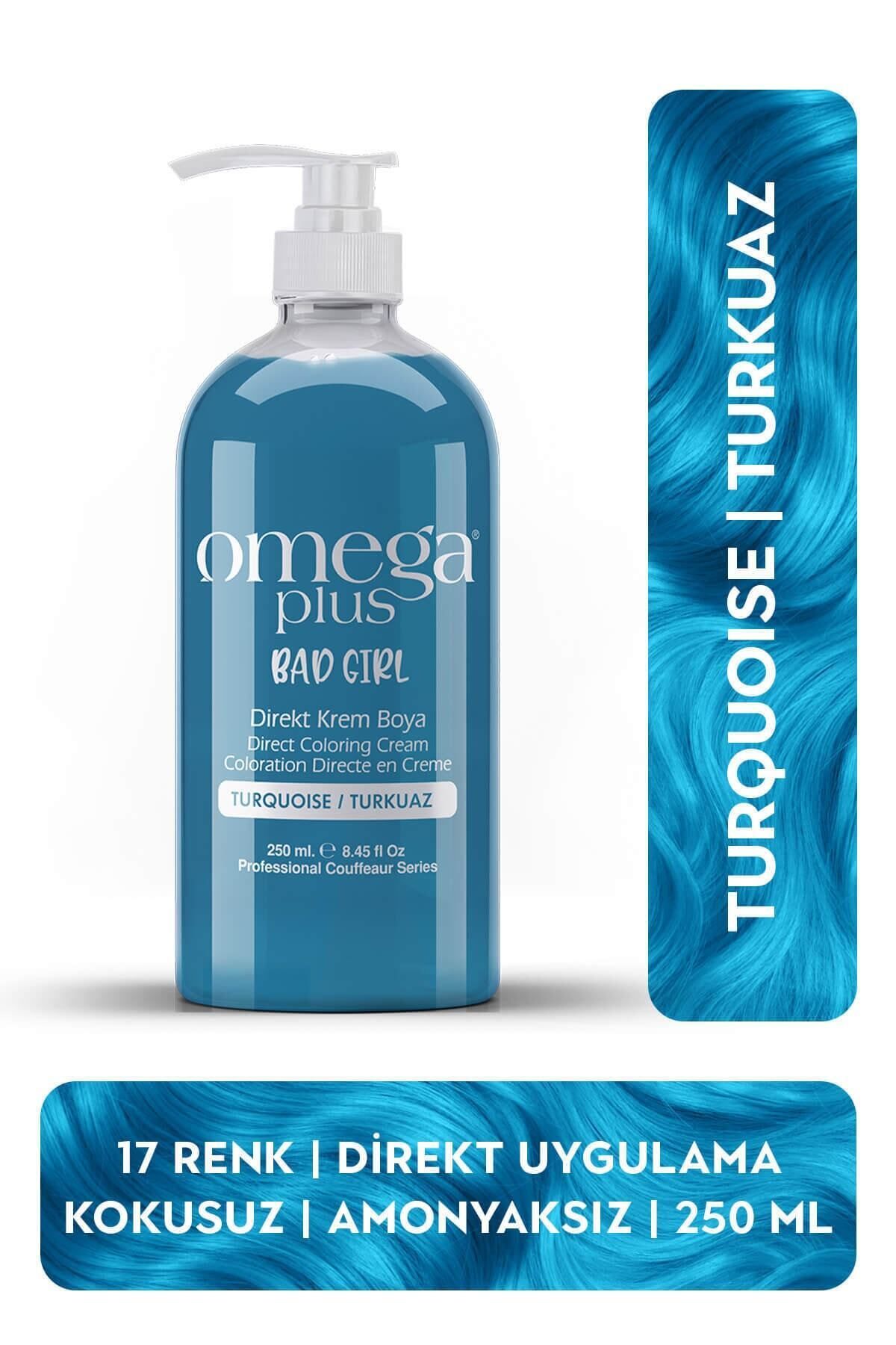 Omega Plus Bad Girl TURKUAZ Amonyaksız Renkli Saç Boyası 250ML