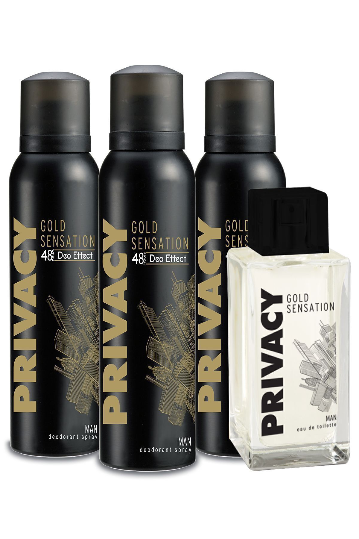 Privacy Gold Man Edt Erkek Parfüm 100 Ml&deodorant 3x150 ml