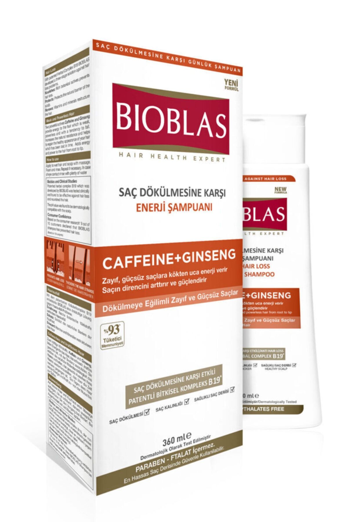 Bioblas Saç Dökülmesine Karşı Enerji Şampuanı Caffeine + Ginseng 360 ml