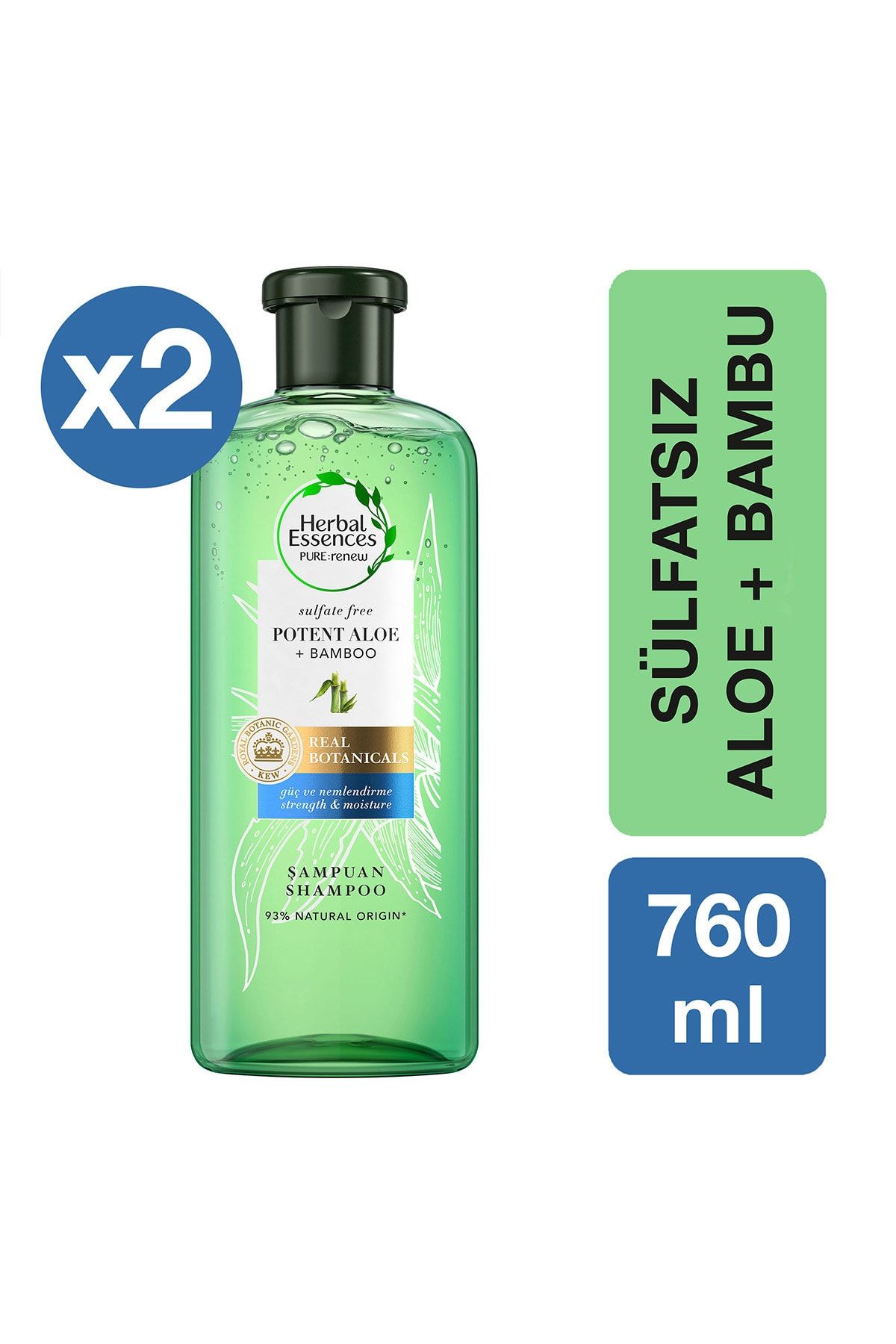 Herbal Essences Sülfatsız Renk Koruma ve Nem Aloe + Bambu Şampuan 380 ml