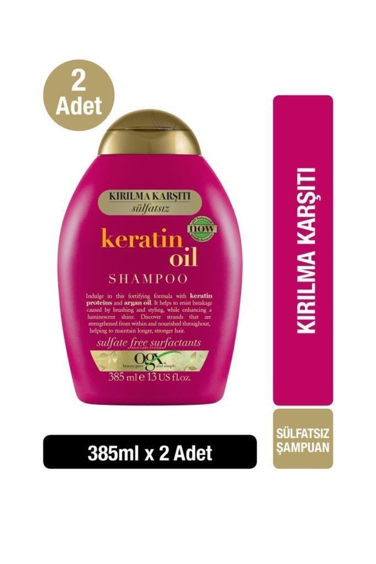 OGX Keratin Oil Kırılma Karşıtı Sülfatsız Şampuan 385 ml X 2 Adet