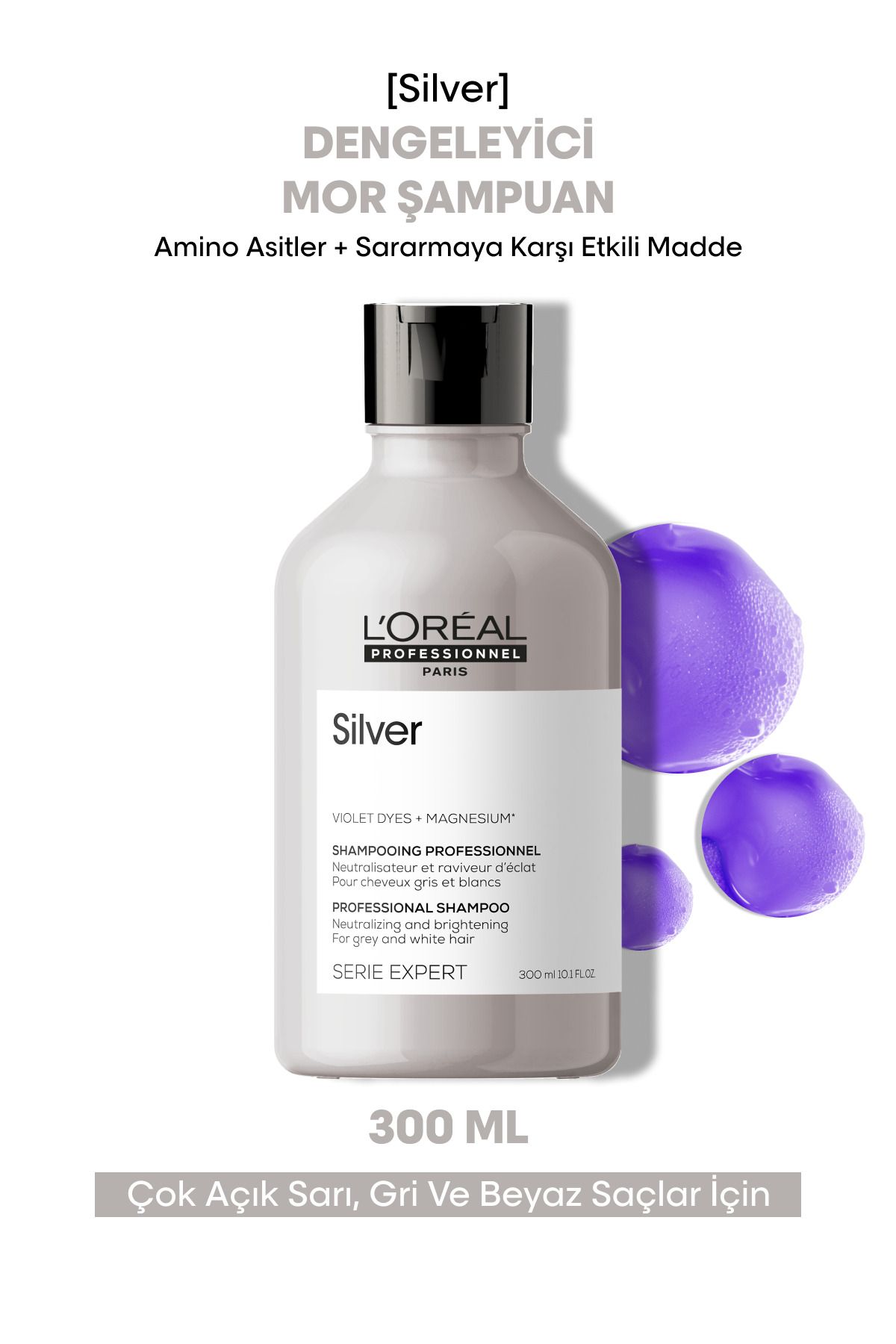 L'oreal Professionnel Serie Expert Silver Çok Açık Sarı, Gri Ve Beyaz Saçlar Için Renk Dengeleyici M