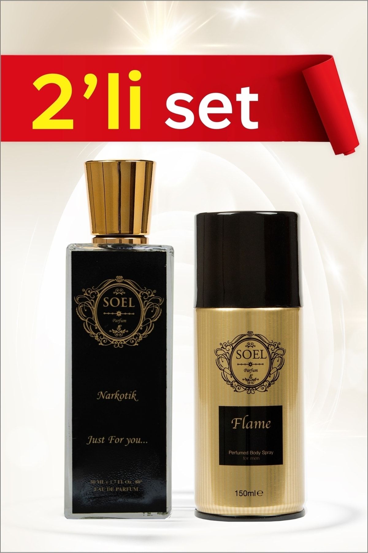 Soel Parfüm Narkotik Edp 50ml Erkek Parfümü Flame Erkek Deodorant 150ml Avantaj Seti