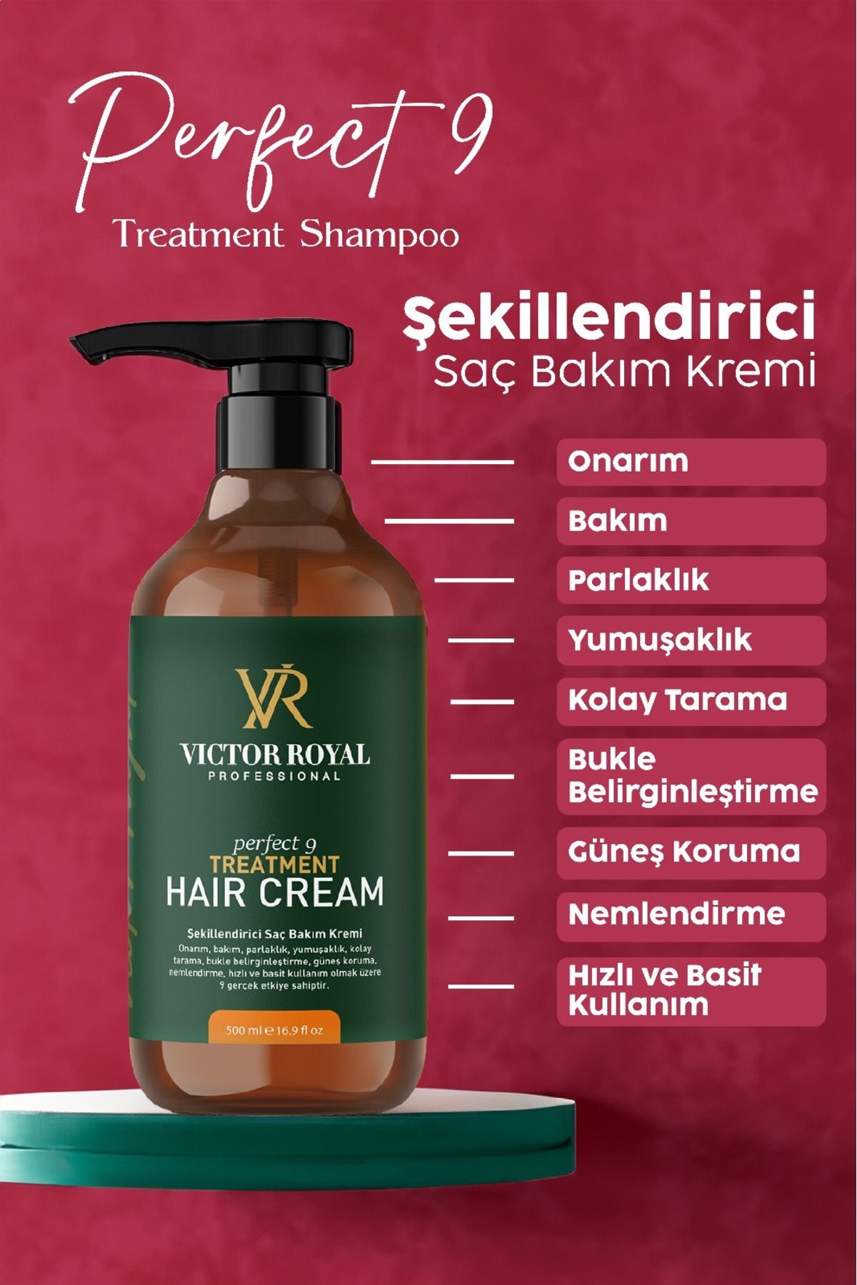 Victor Royal Bukle Belirginleştirici Kıvırcık Ve Dalgalı Saçlar Için Durulanmayan Saç Kremi 500 Ml. 8684415818188