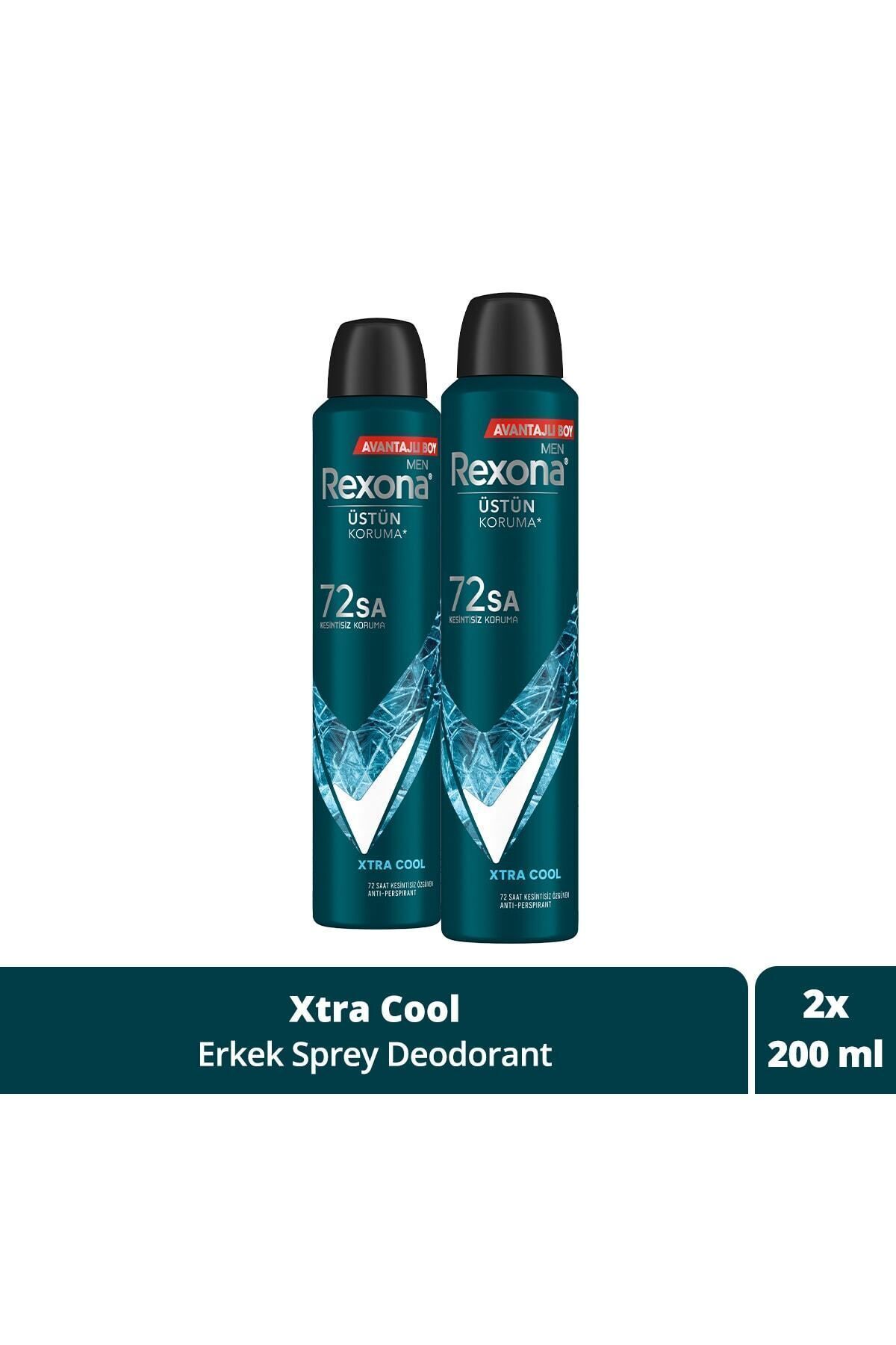 Rexona Men Erkek Sprey Deodorant Xtra Cool 72 Saat Kesintisiz Üstün Koruma 200 Ml X2