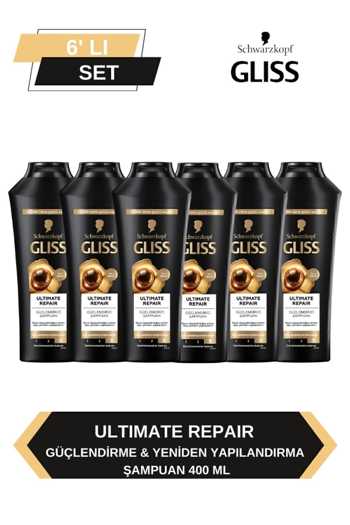 Gliss Ultimate Repair Şampuan 400ml x 6'lı Set