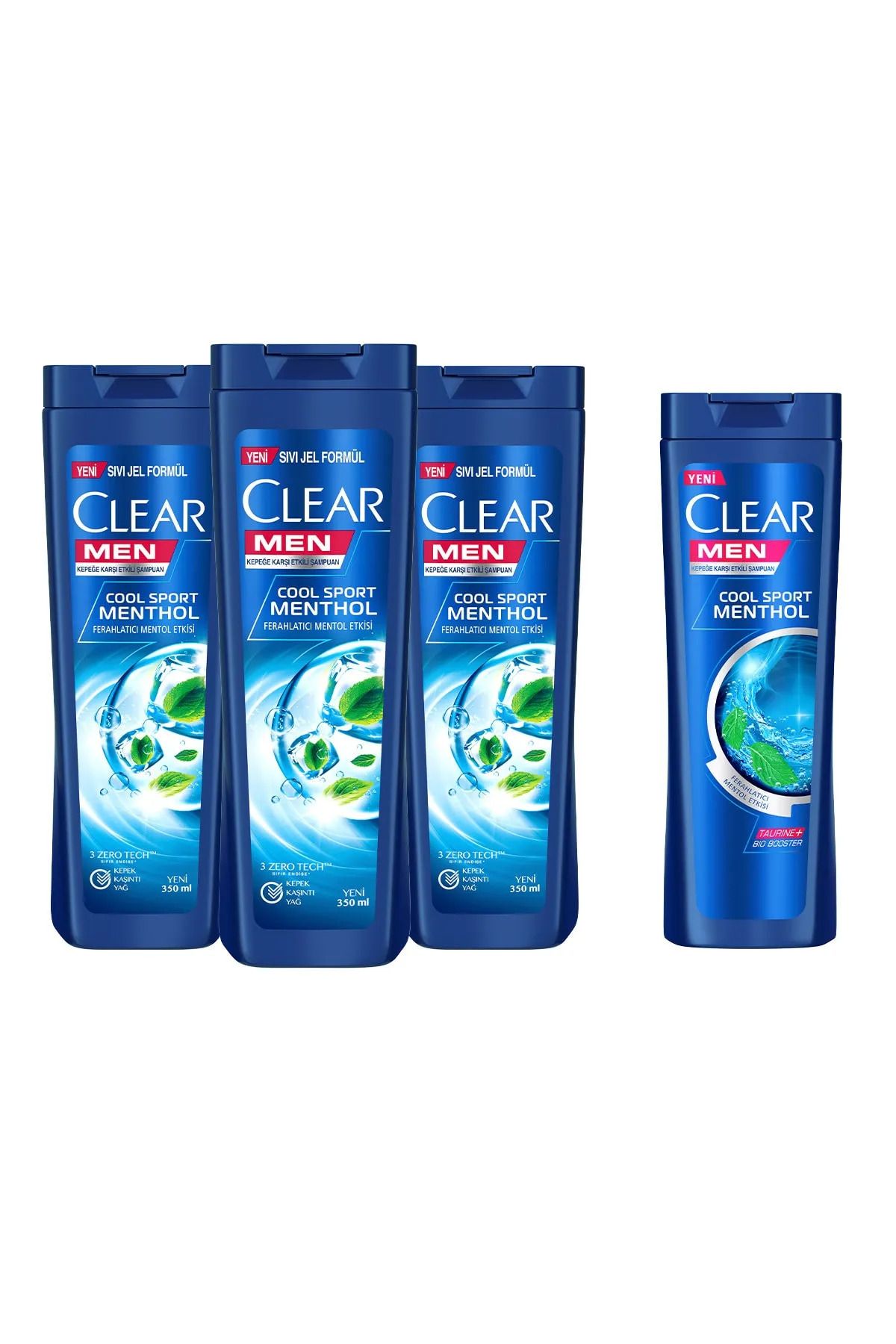 Clear Men Kepeğe Karşı Etkili Şampuan Cool Sport Menthol 350 ml X3