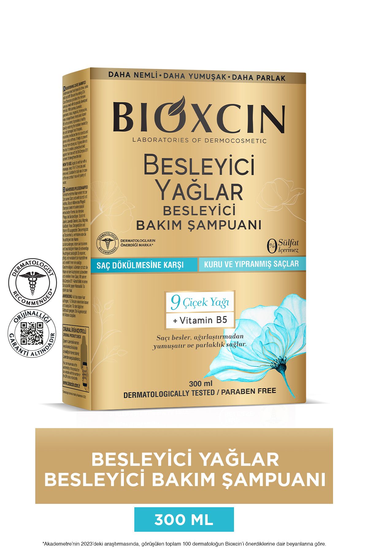 Bioxcin Besleyici Yağlar Bakım Şampuanı 300 ML - Sülfatsız, Kuru ve Yıpranmış Saçlar Saç Dökülme Karşıtı