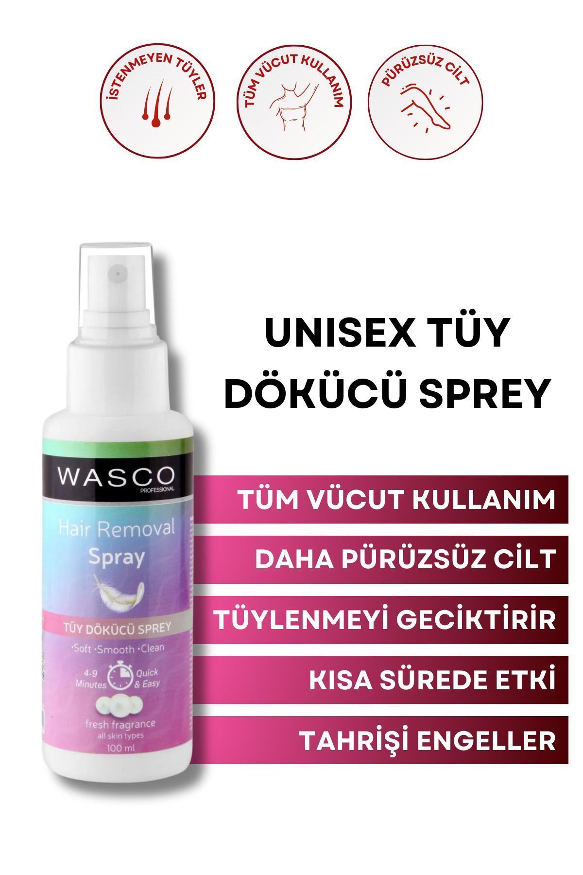 wasco Unisex Tüy Dökücü Krem Sprey 100 ml